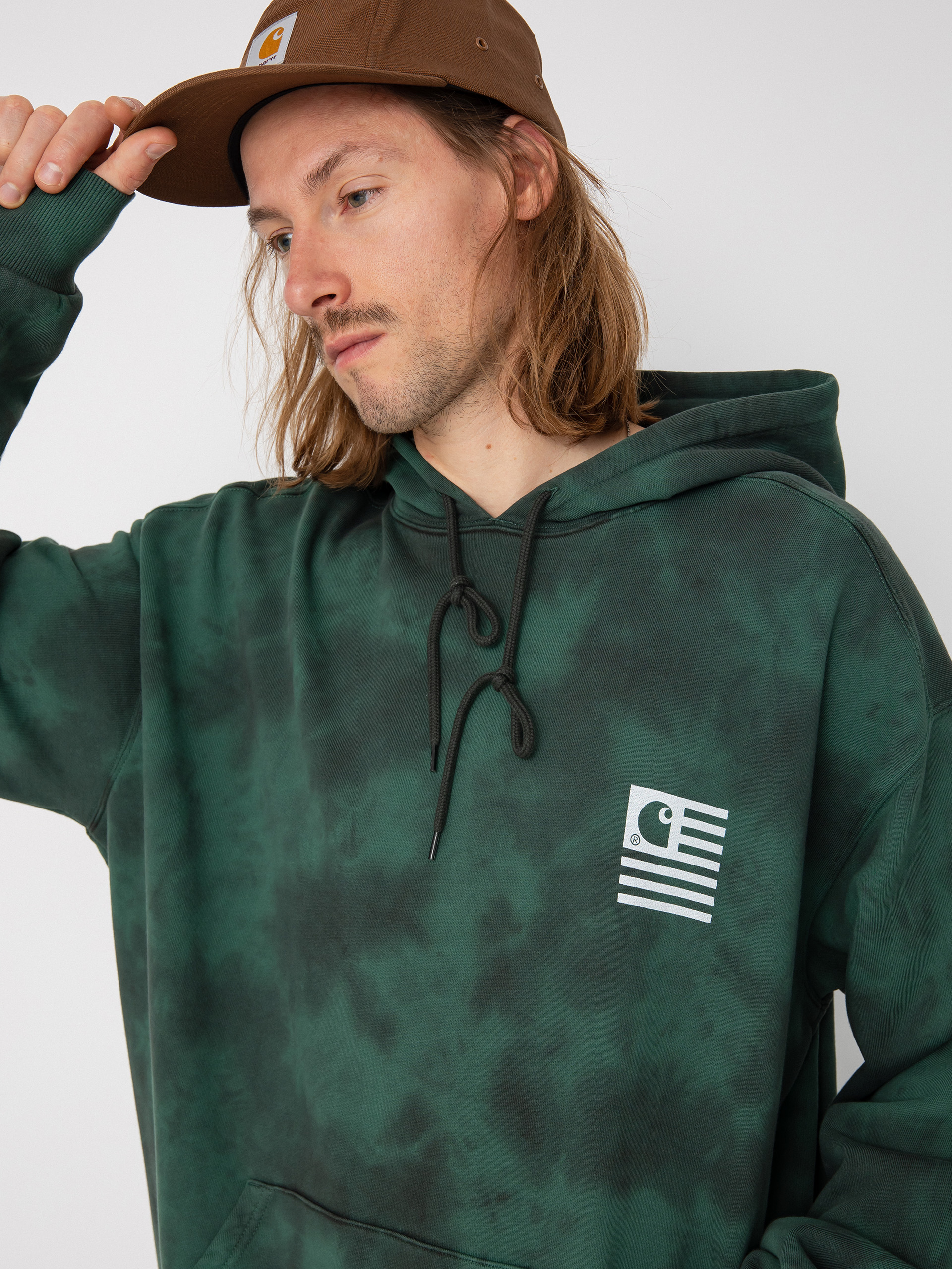 Bluza z kapturem Carhartt WIP Chromo HD (treehouse chromo/white)