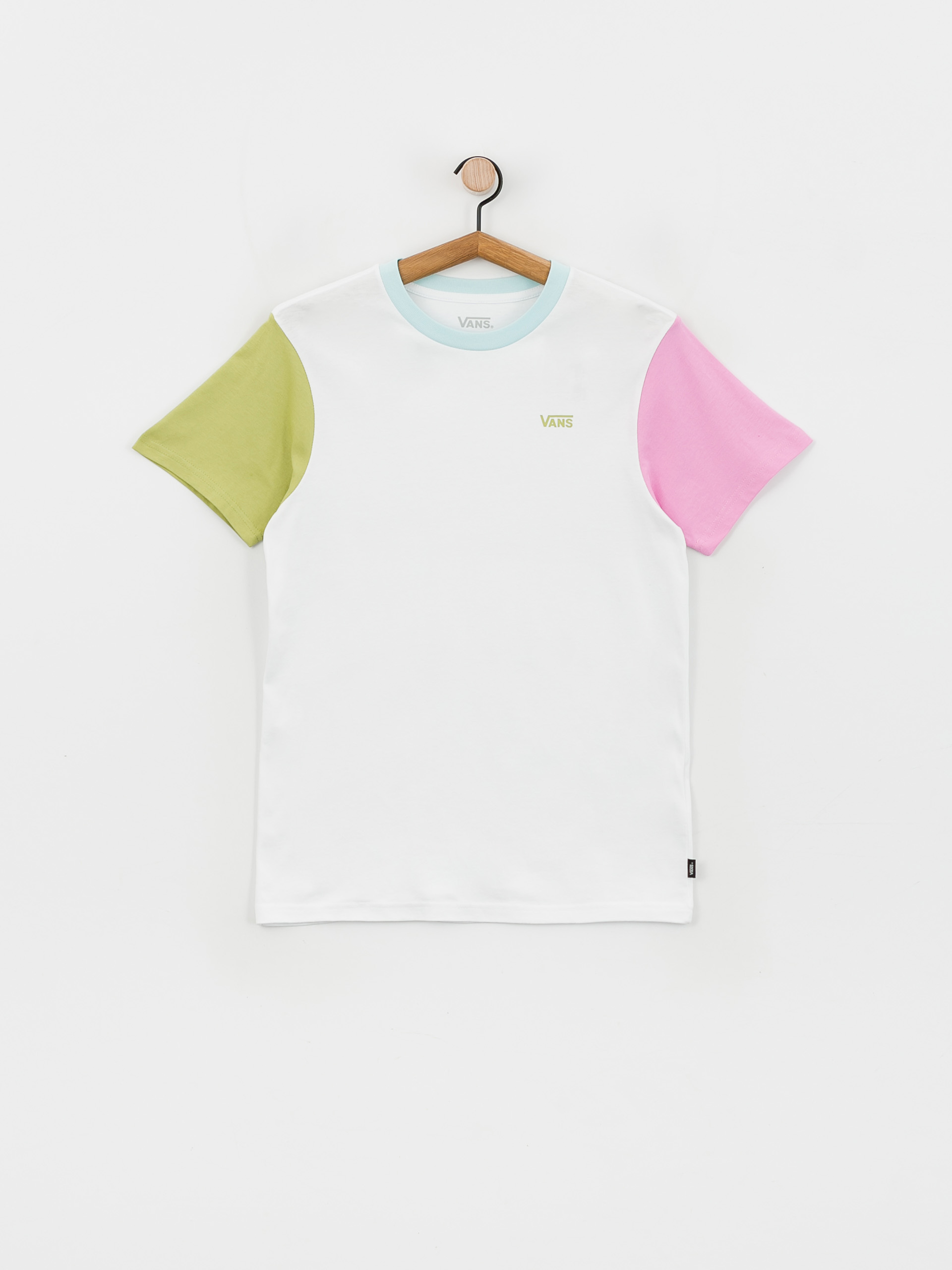 T-shirt Vans Left Chest Colorblock Wmn (white/cyclamen)