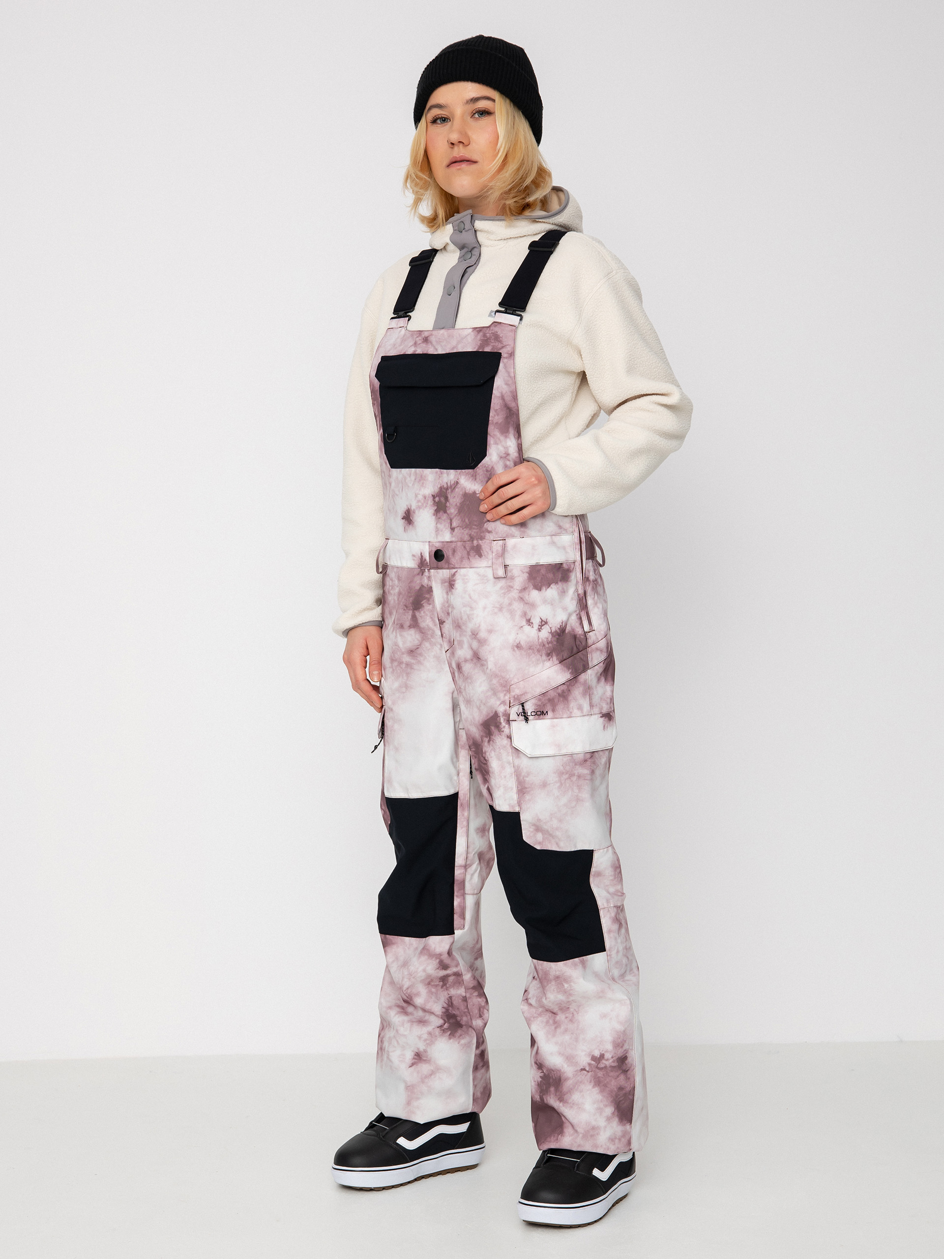 Damskie Spodnie snowboardowe Volcom Creston 3Dstretch Bib Overall Loose Straight (mojave tie dye)