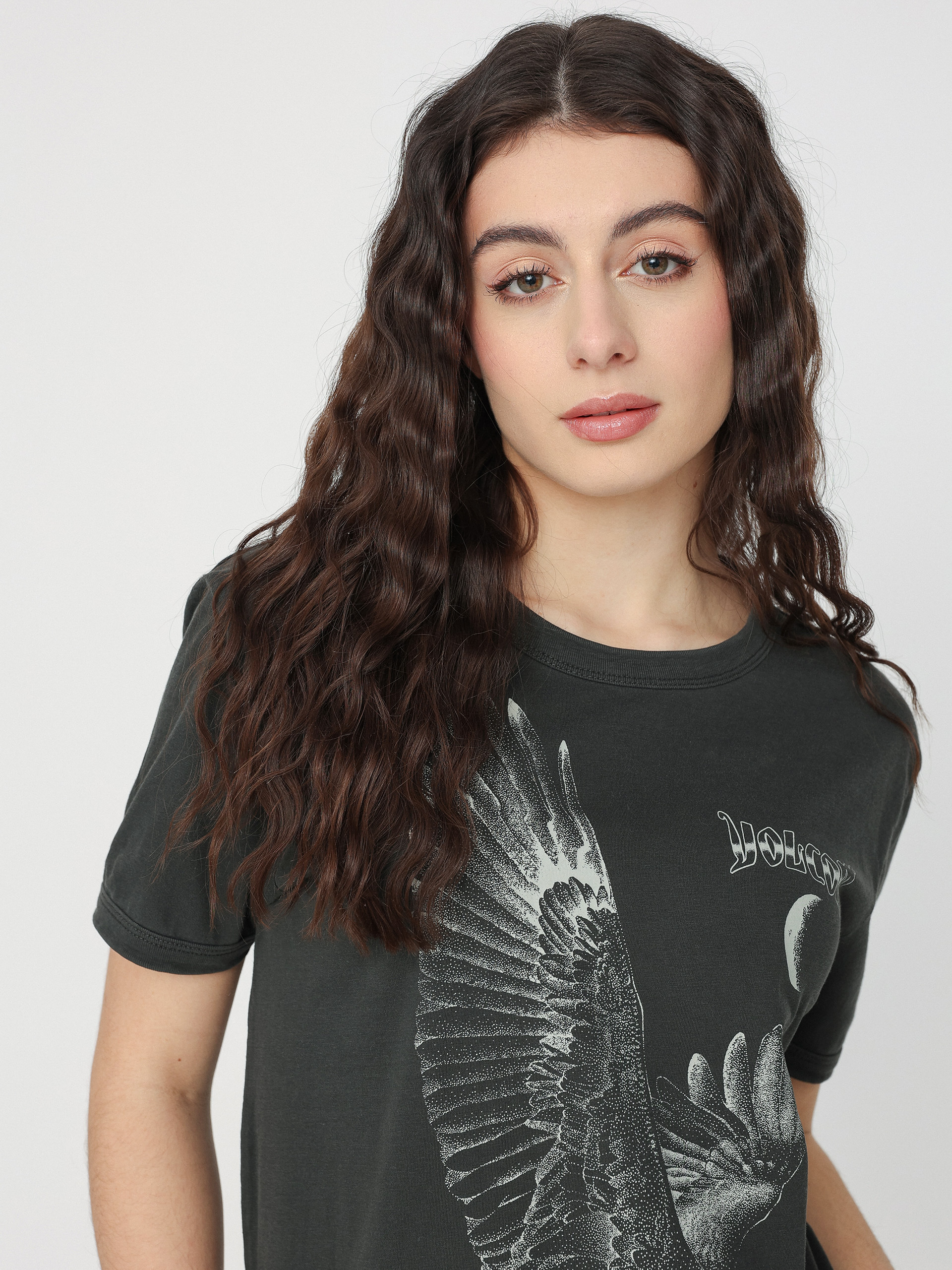 T-shirt Volcom Truly Ringer Wmn (black)