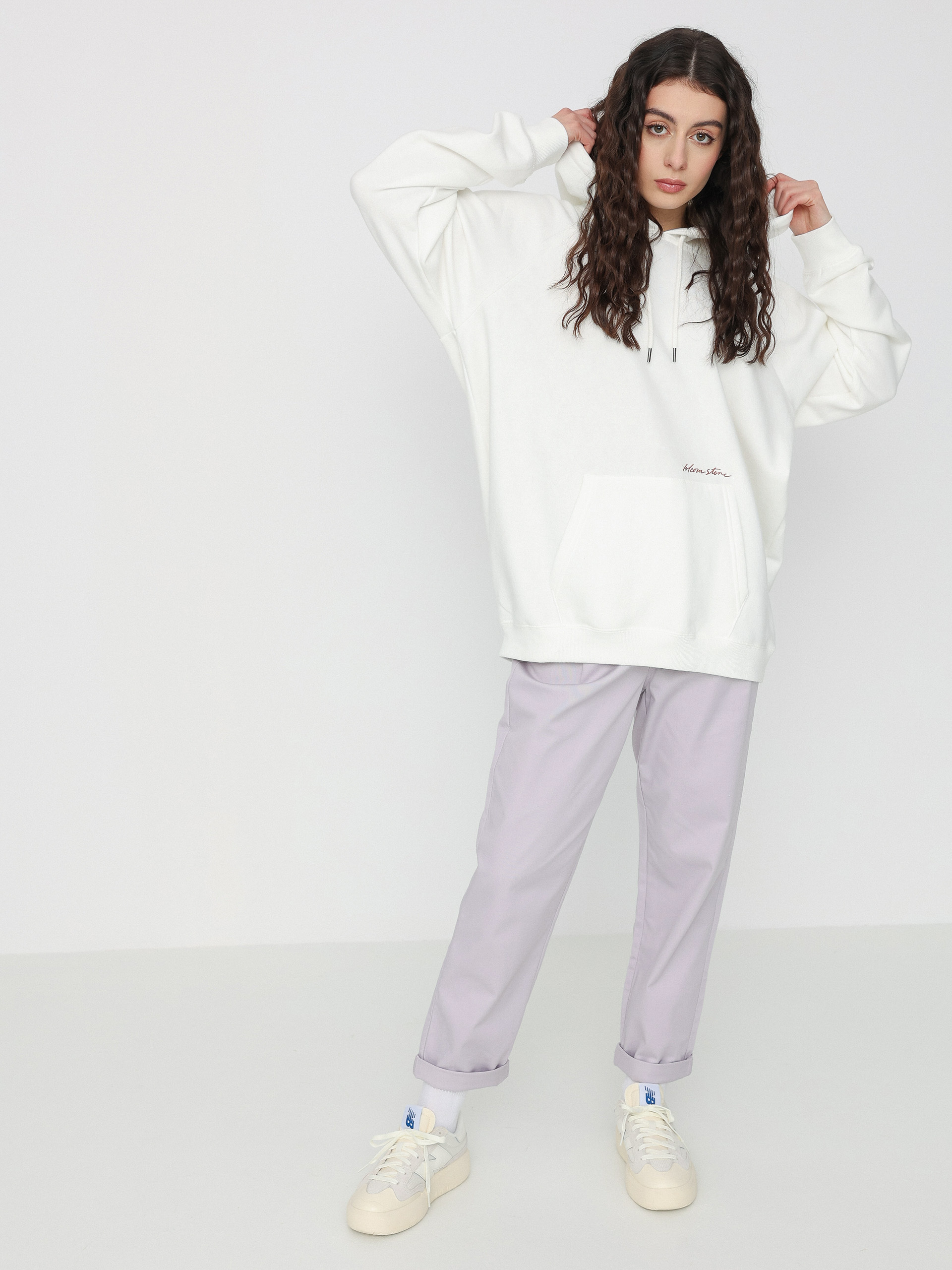 Bluza z kapturem Volcom Truly Stoked Bf HD (star white)