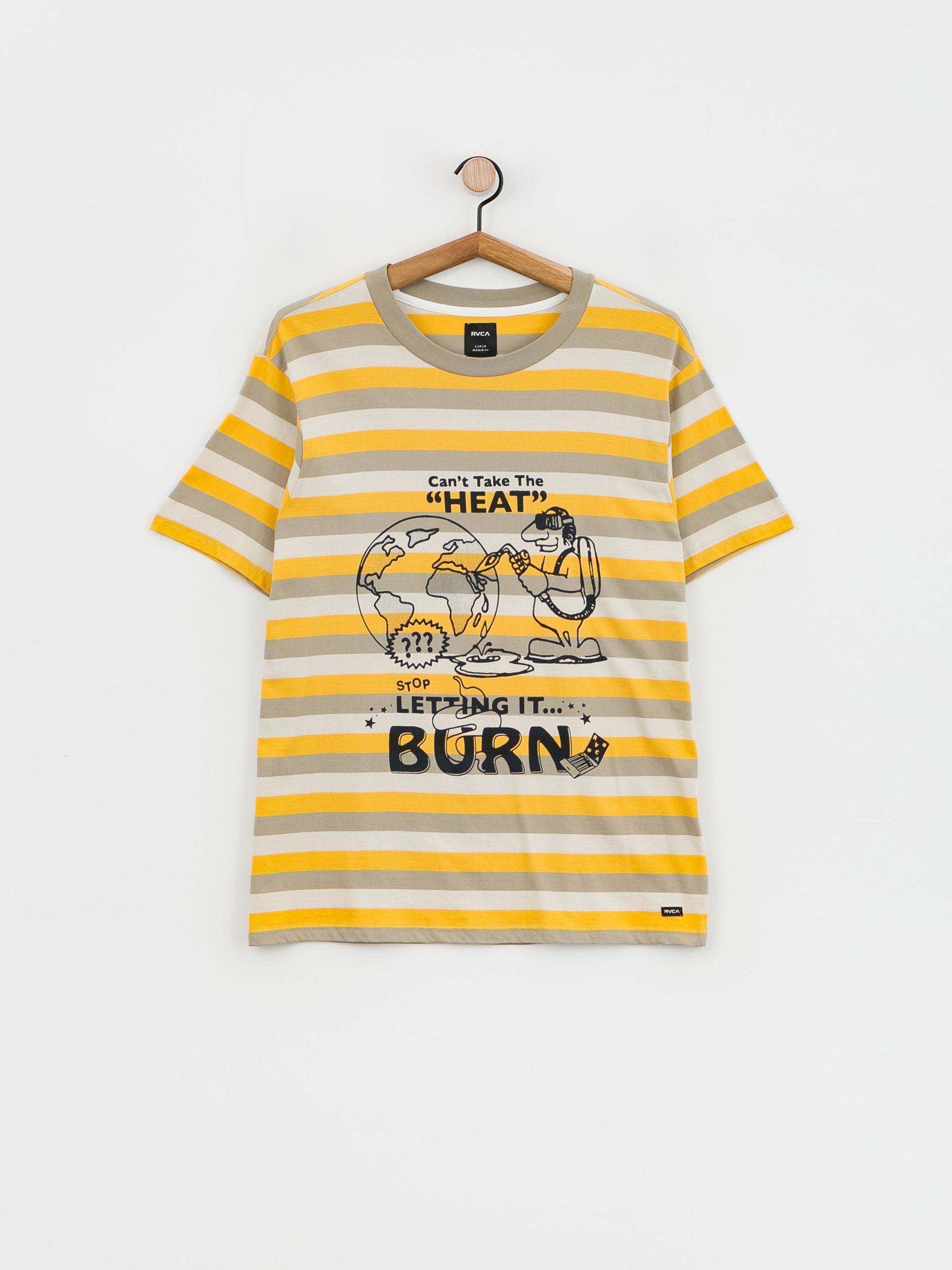 T-shirt RVCA Daybreak Stripe Crew (vintage gold)