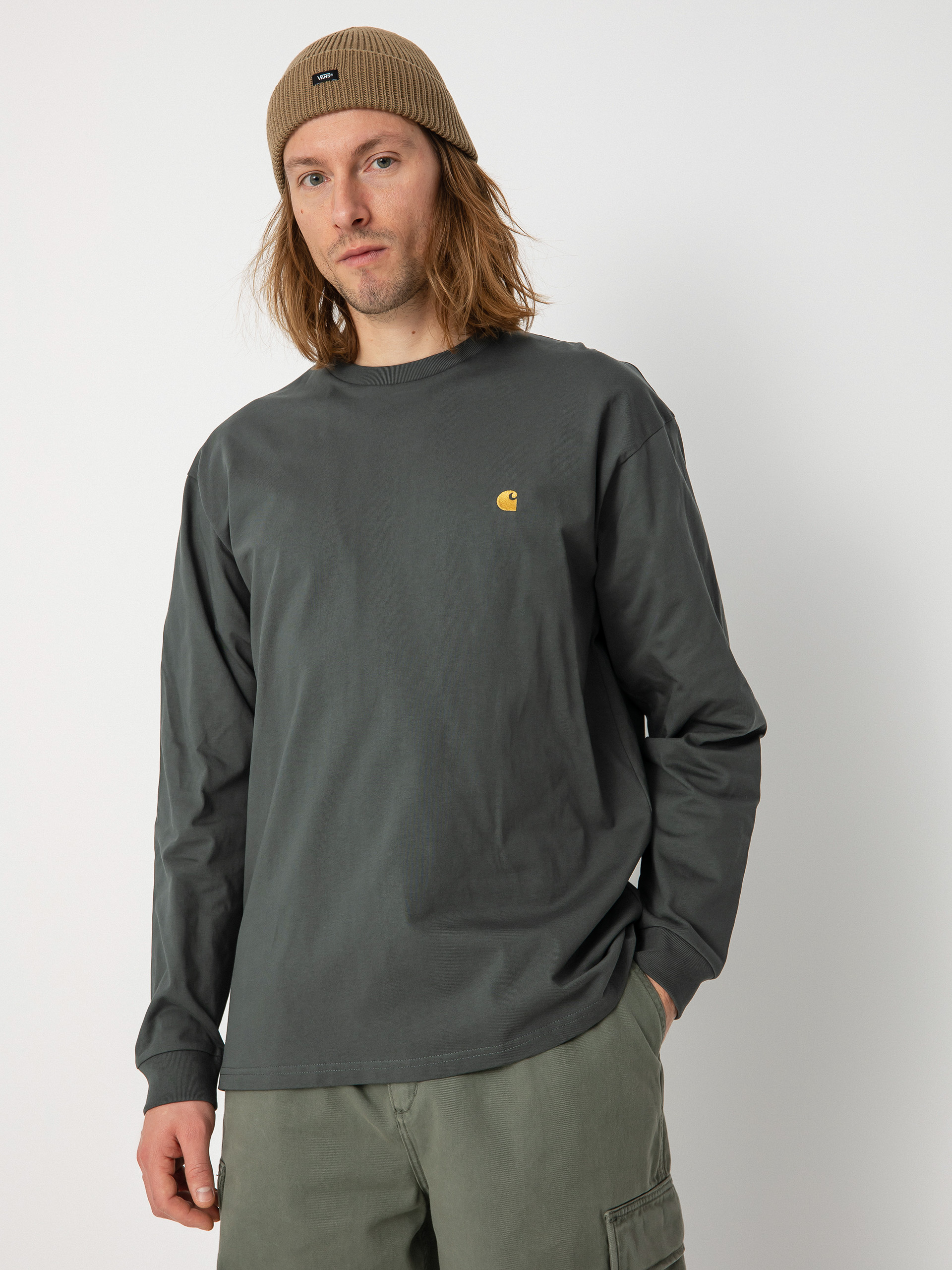 Longsleeve Carhartt WIP Chase (jura/gold)