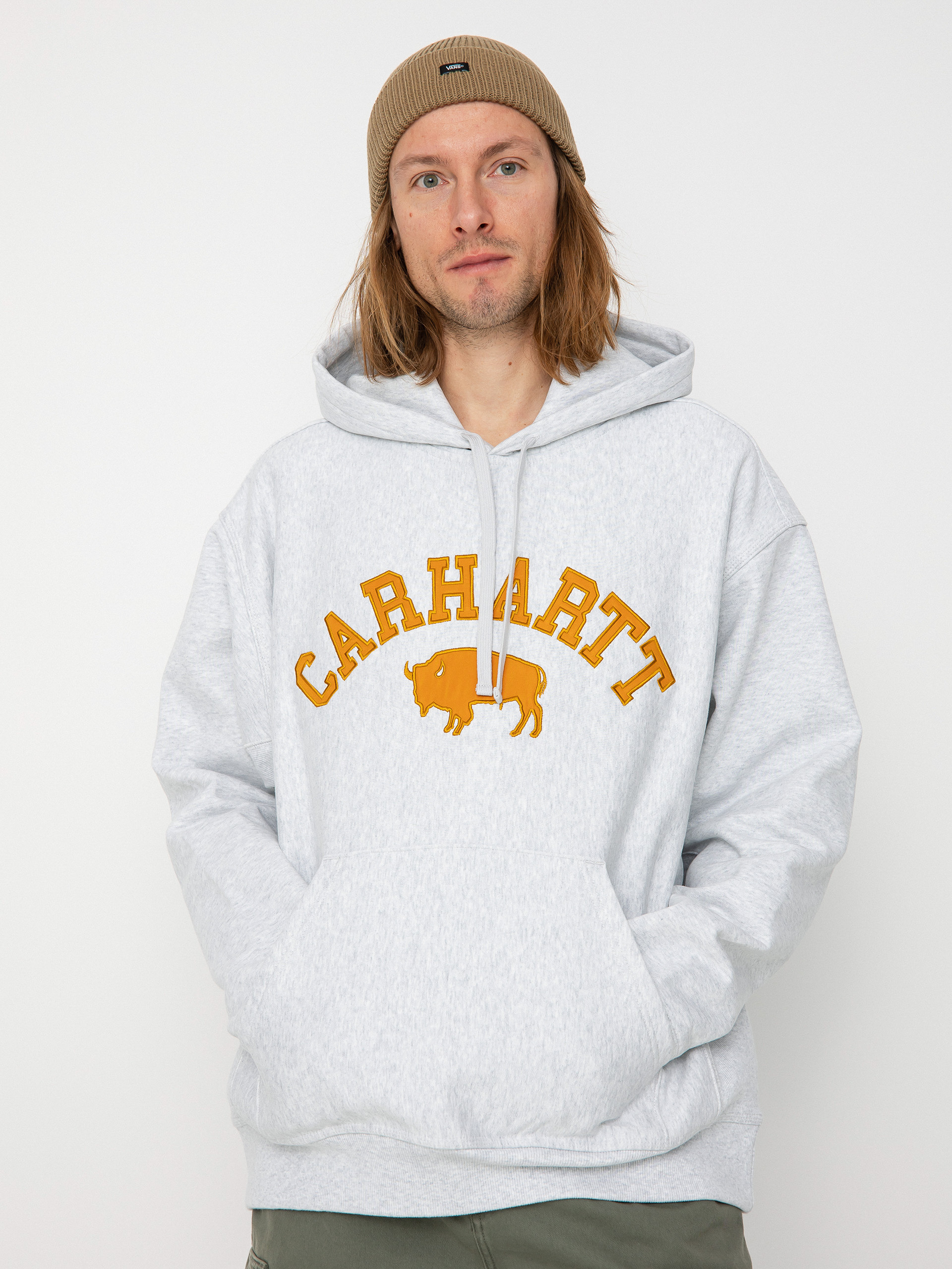 Bluza z kapturem Carhartt WIP Locker HD (ash heather/brown)