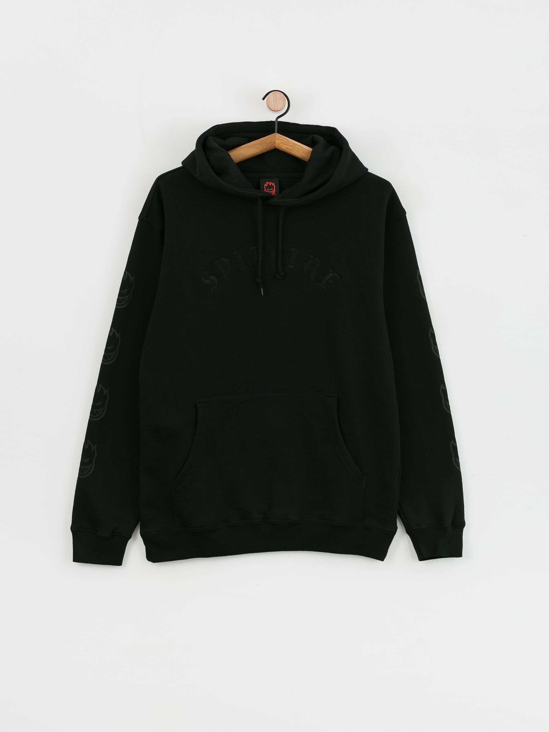 Bluza z kapturem Spitfire Old E Emb HD (black/black)