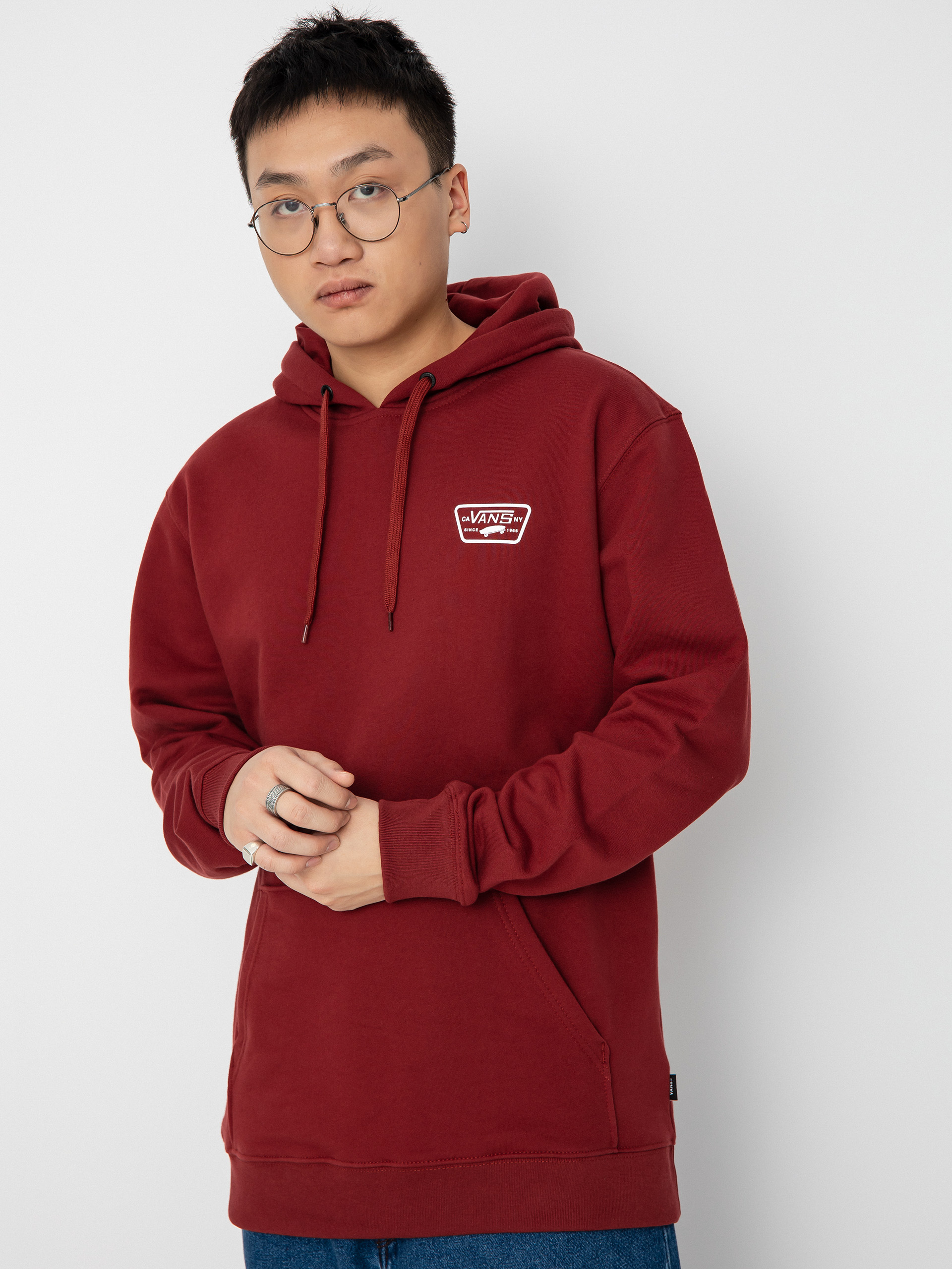 Bluza z kapturem Vans Full Patched II HD (syrah)