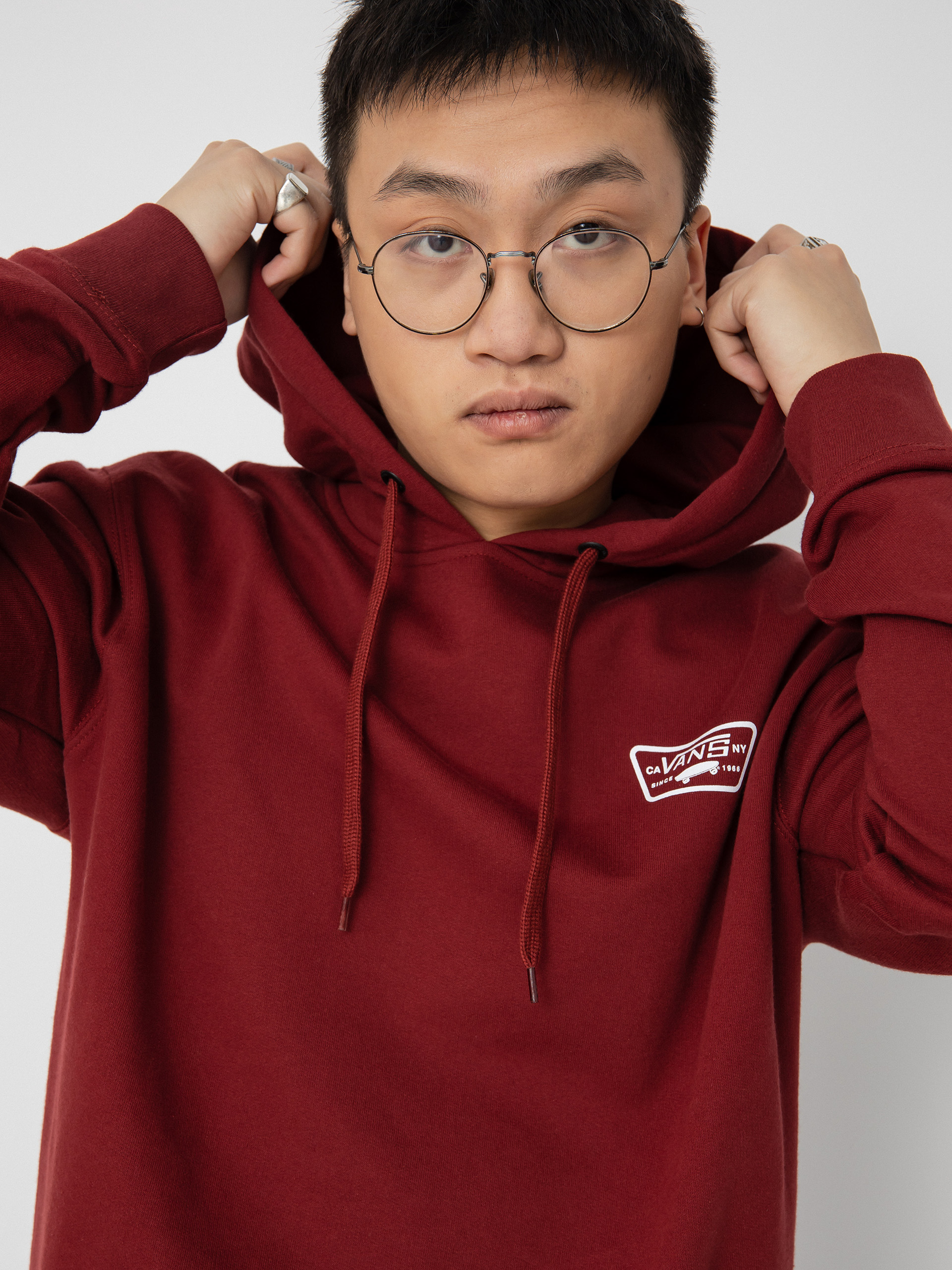 Bluza z kapturem Vans Full Patched II HD (syrah)