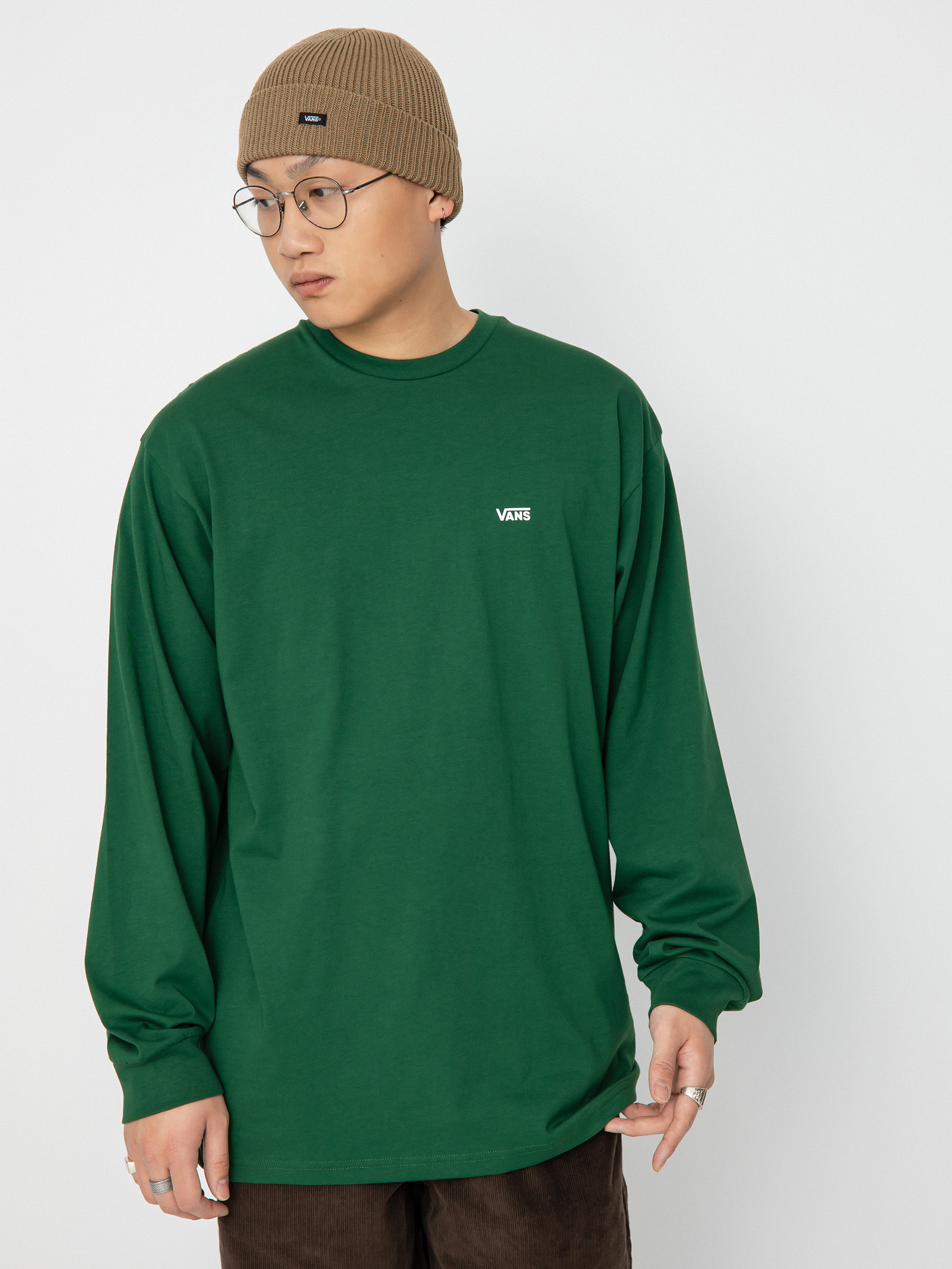 Longsleeve Vans Left Chest Hit (eden/white)