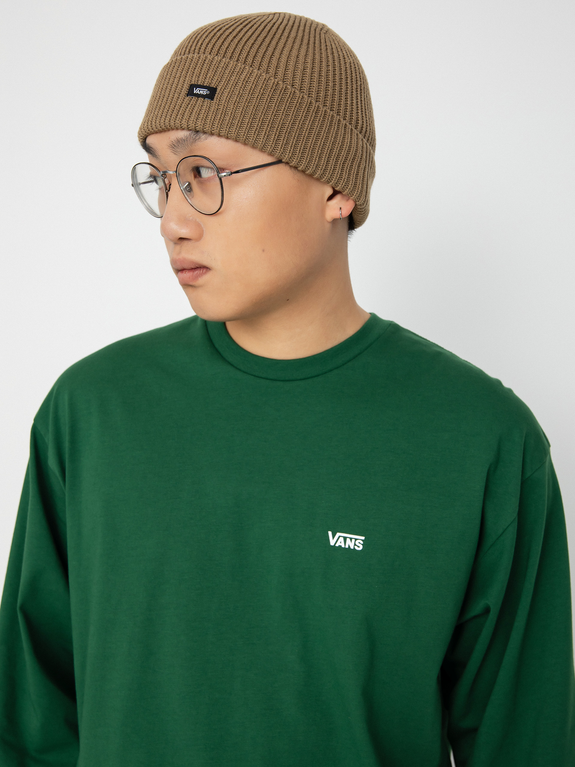 Longsleeve Vans Left Chest Hit (eden/white)