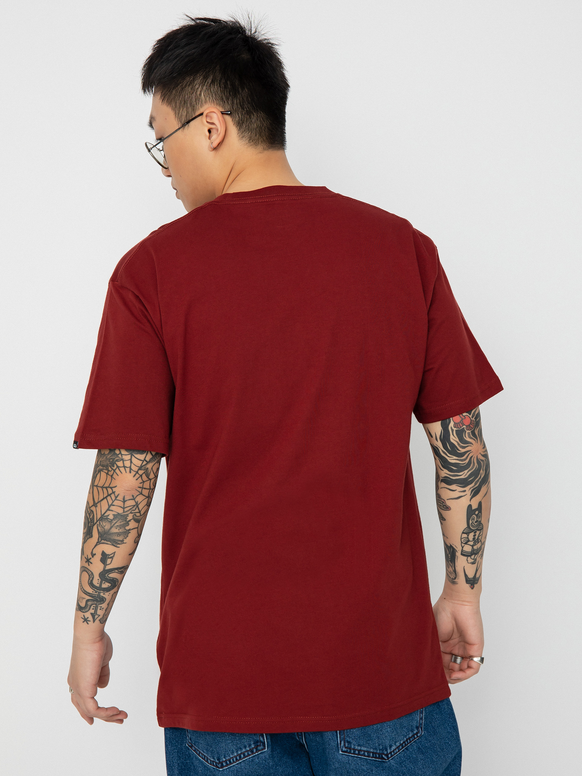 T-shirt Vans Left Chest Logo (syrah/white)