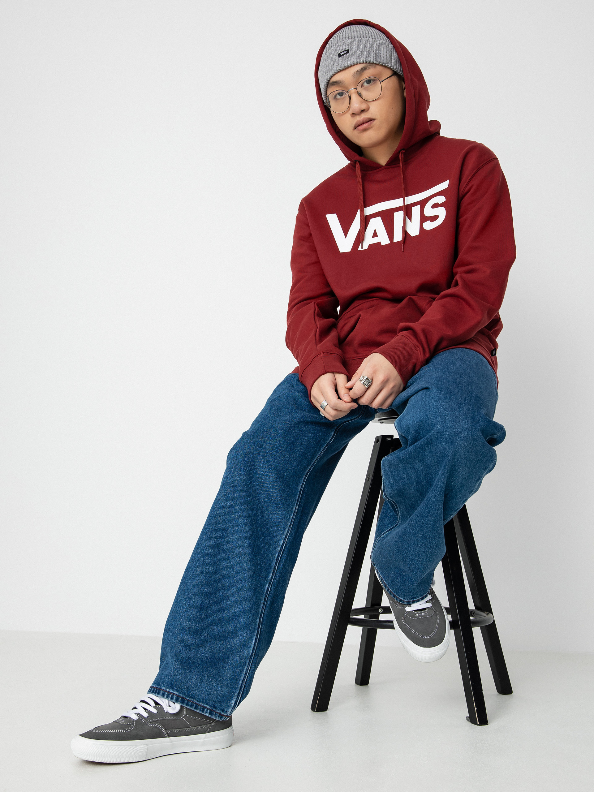 Bluza z kapturem Vans Classic II HD (syrah)