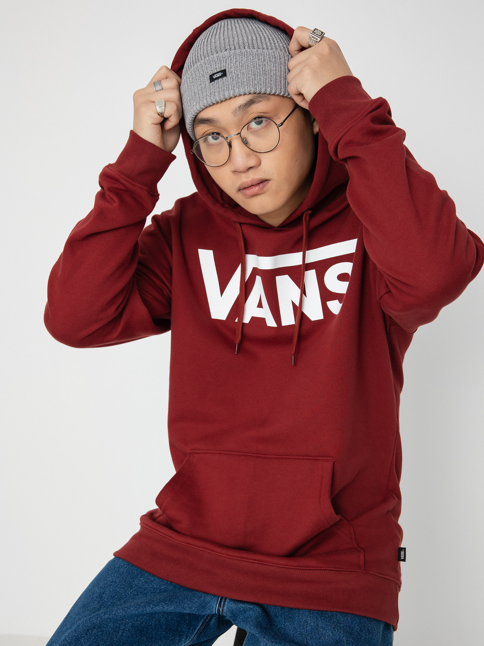 Bluza z kapturem Vans Classic II HD (syrah)