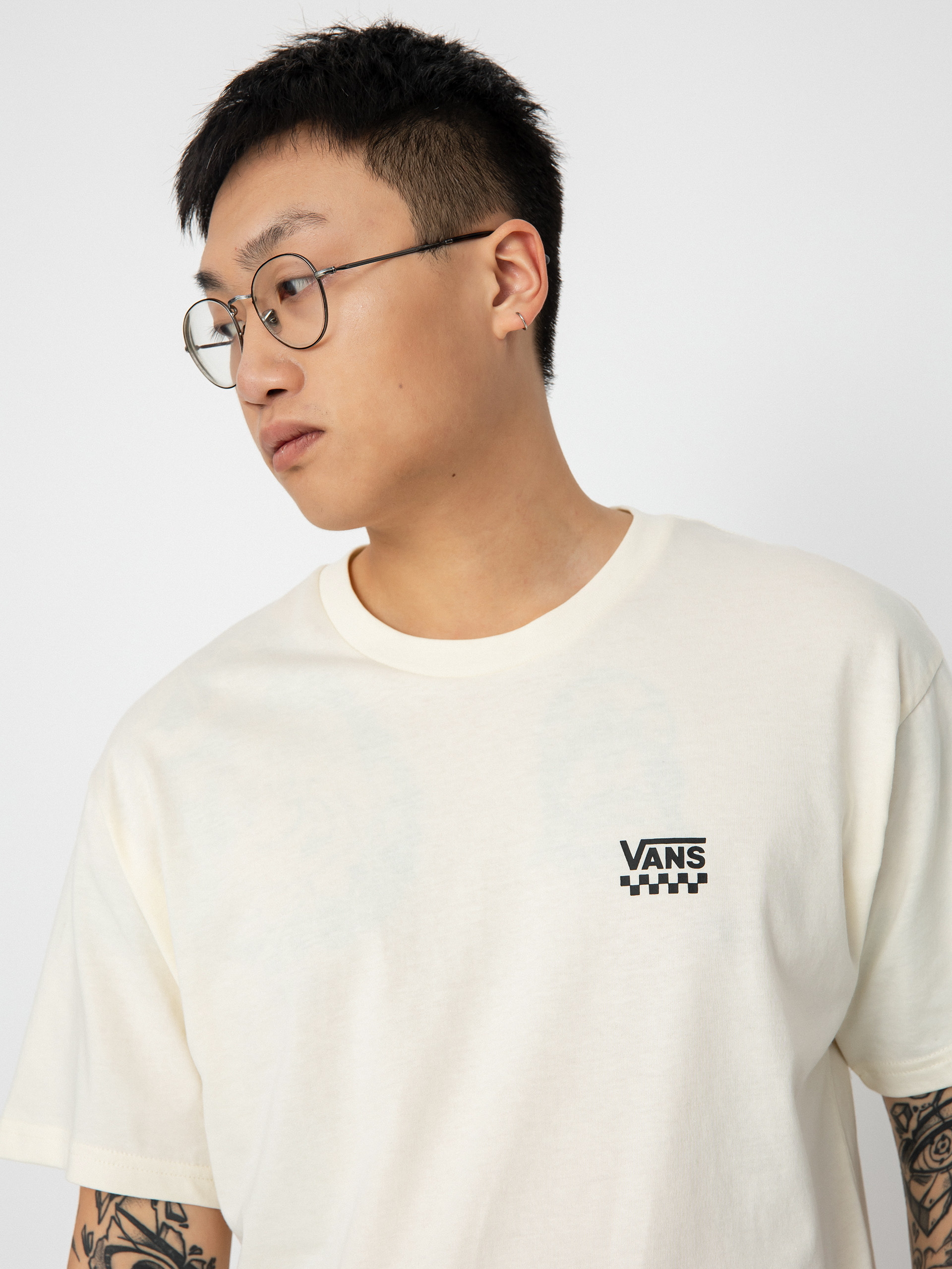 T-shirt Vans Left Chest Logo II (antique white/black)
