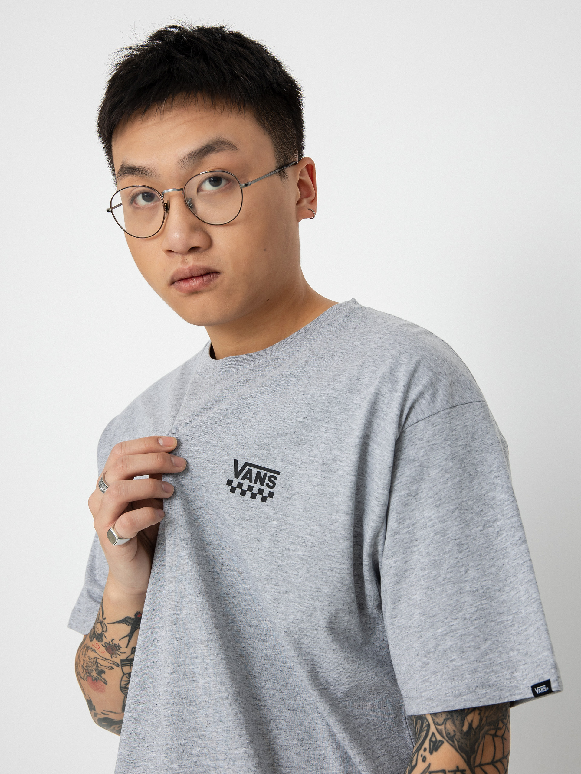 T-shirt Vans Left Chest Logo II (athletic heather/black)