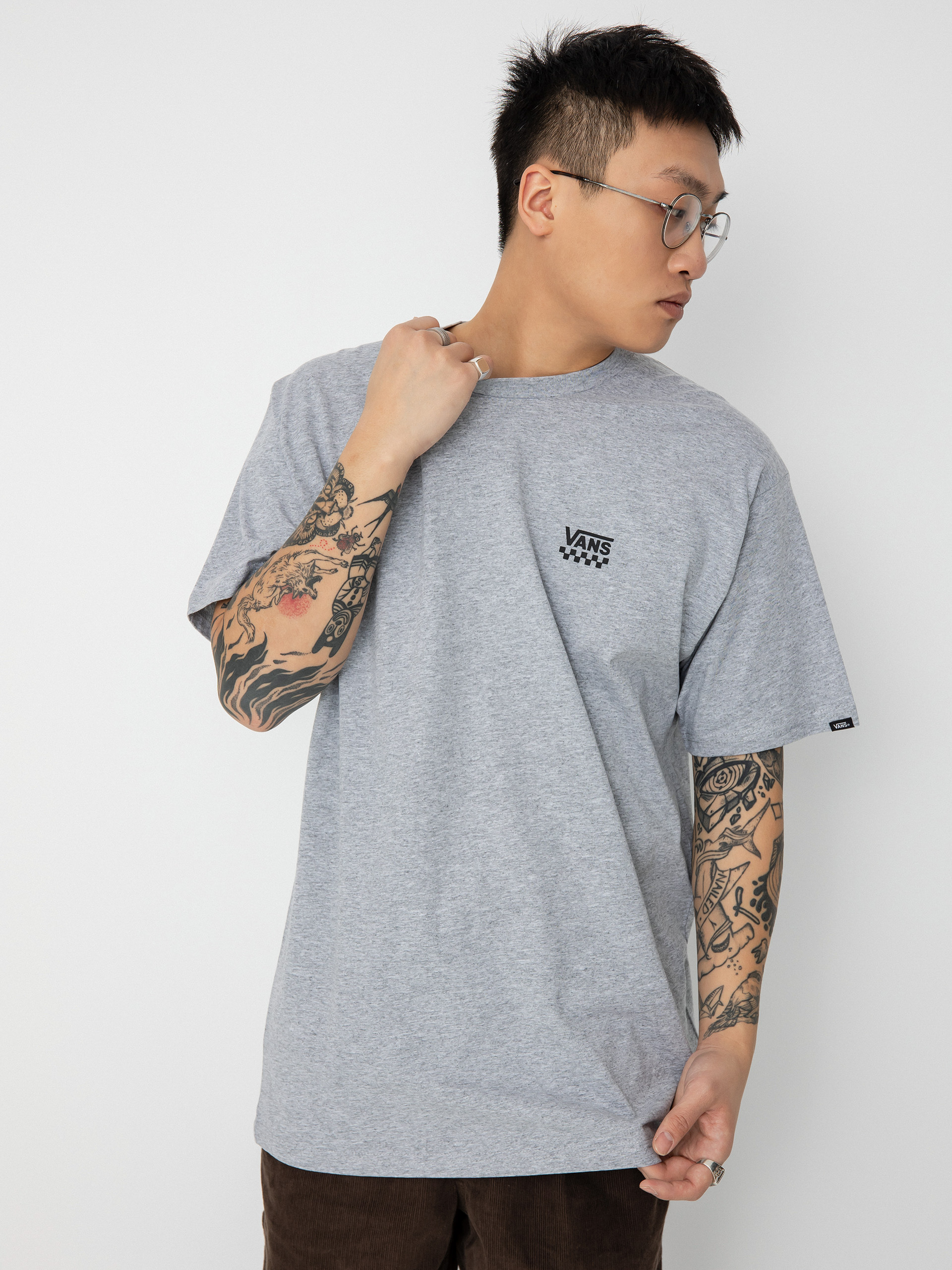 T-shirt Vans Left Chest Logo II - szary (athletic heather/black)