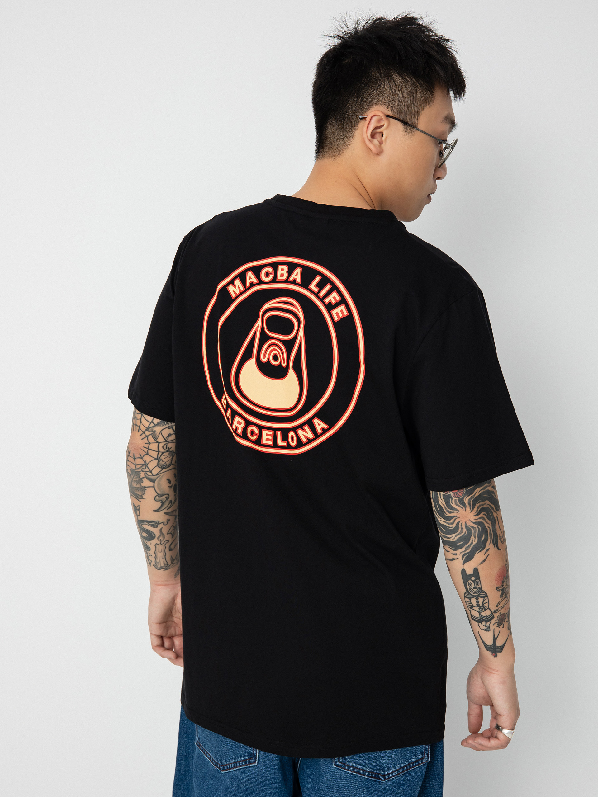 T-shirt Macba Life Out Line (black/red/cream)