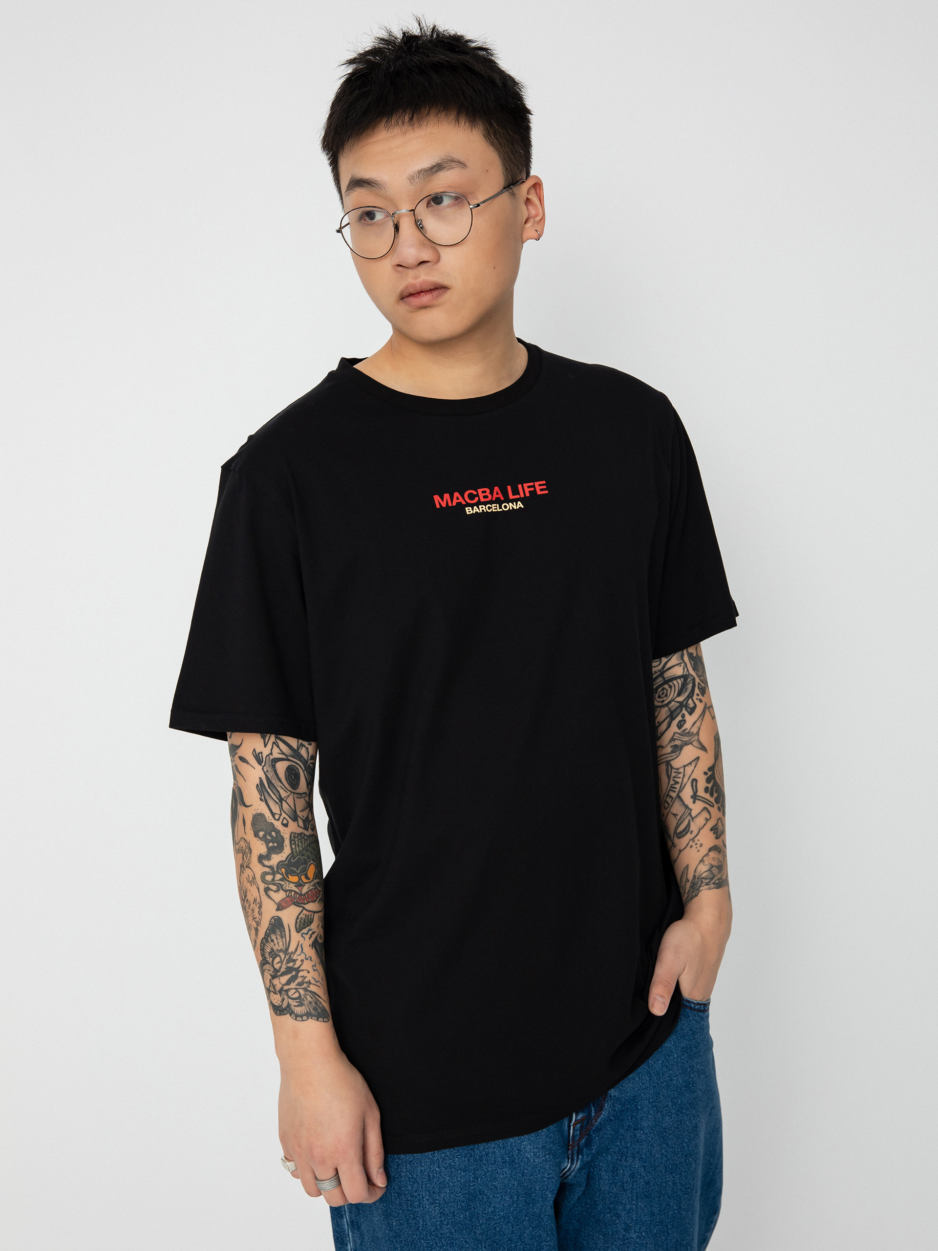 T-shirt Macba Life Out Line (black/red/cream)