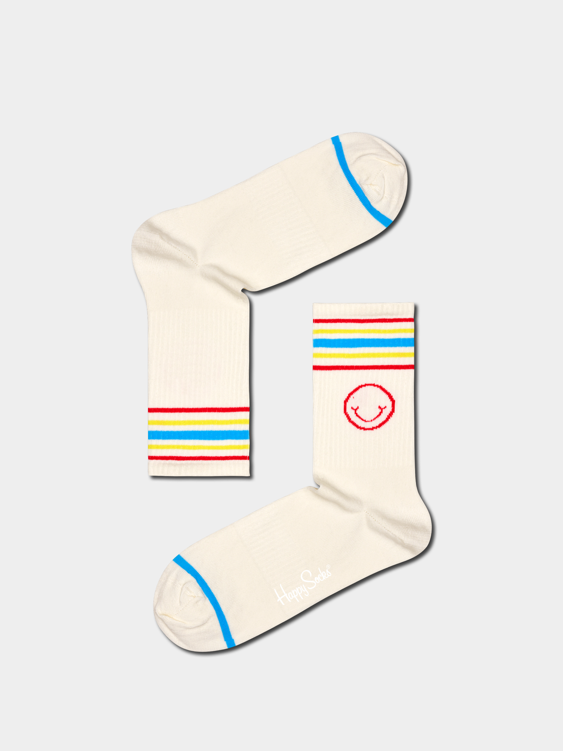 Skarpetki Happy Socks Happy Striped 3/4 Crew (white)