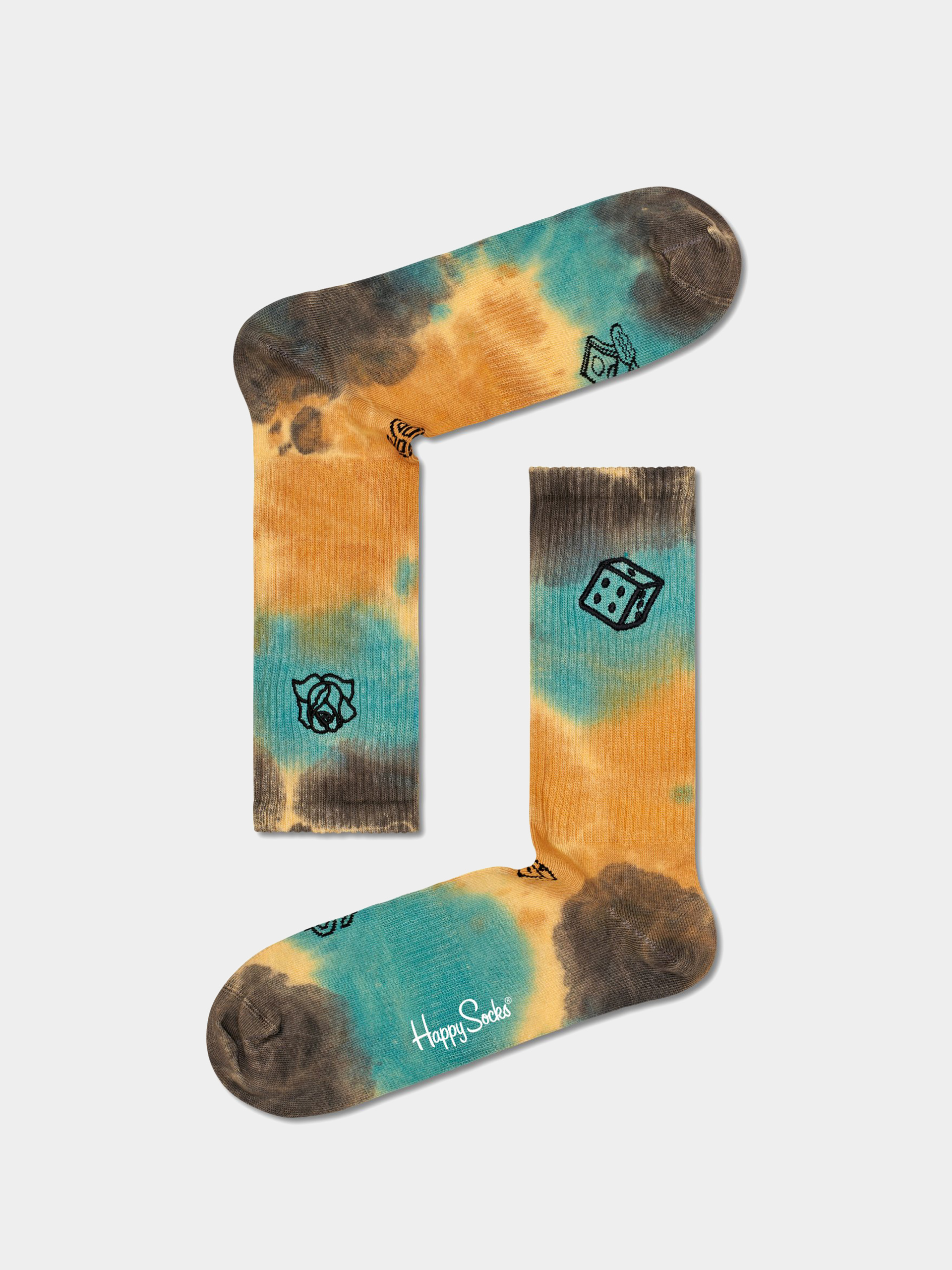 Skarpetki Happy Socks Tagged 3/4 Crew (dark brown)