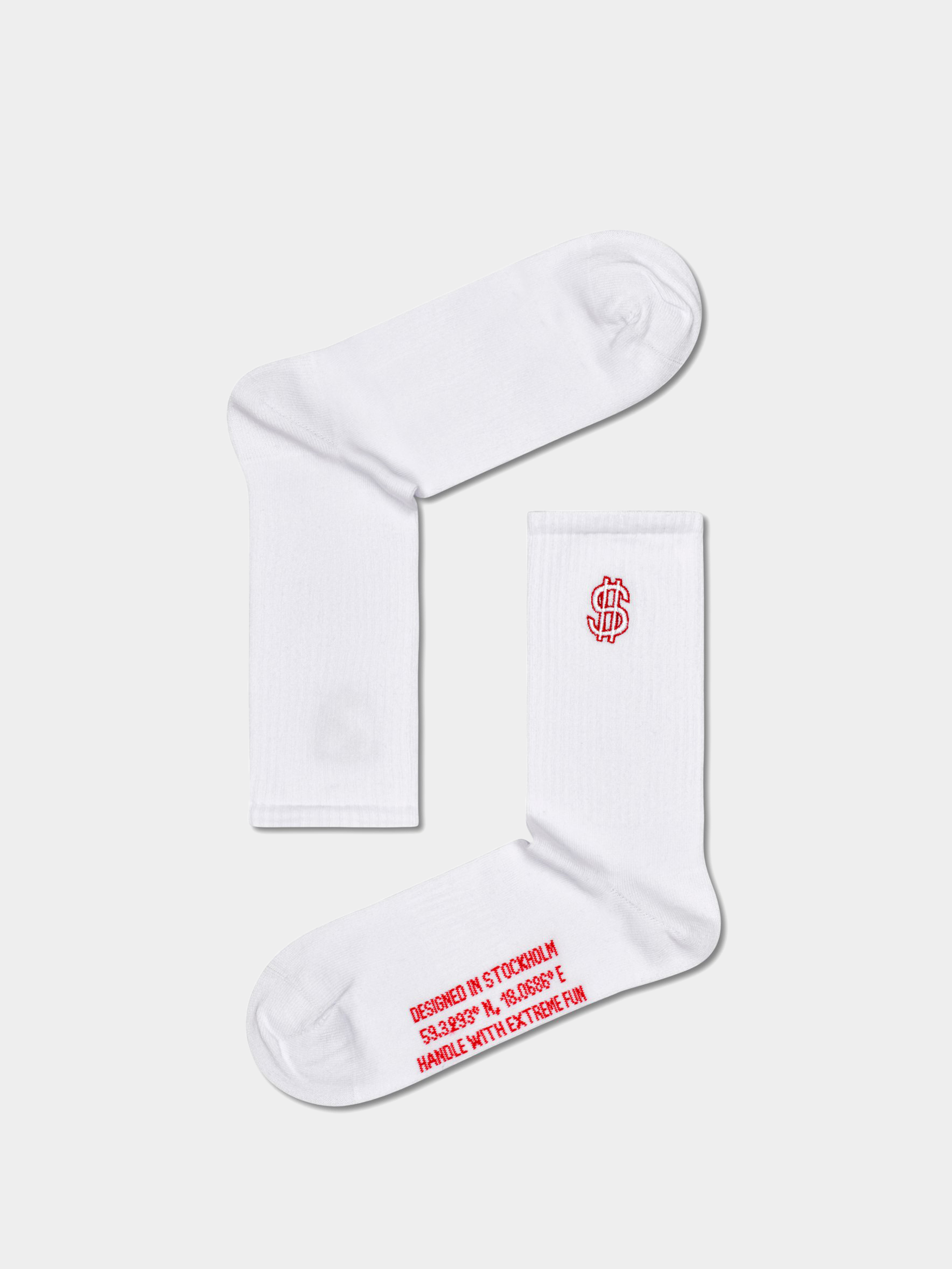 Skarpetki Happy Socks Dollar Sign 3/4 Crew (white)