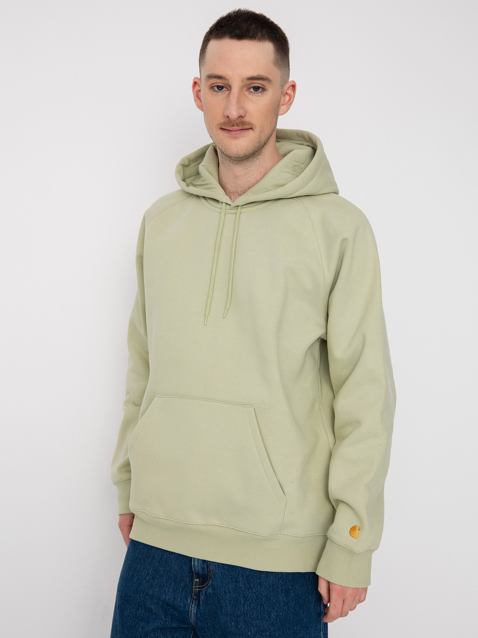 Bluza z kapturem Carhartt WIP Chase HD (agave/gold)