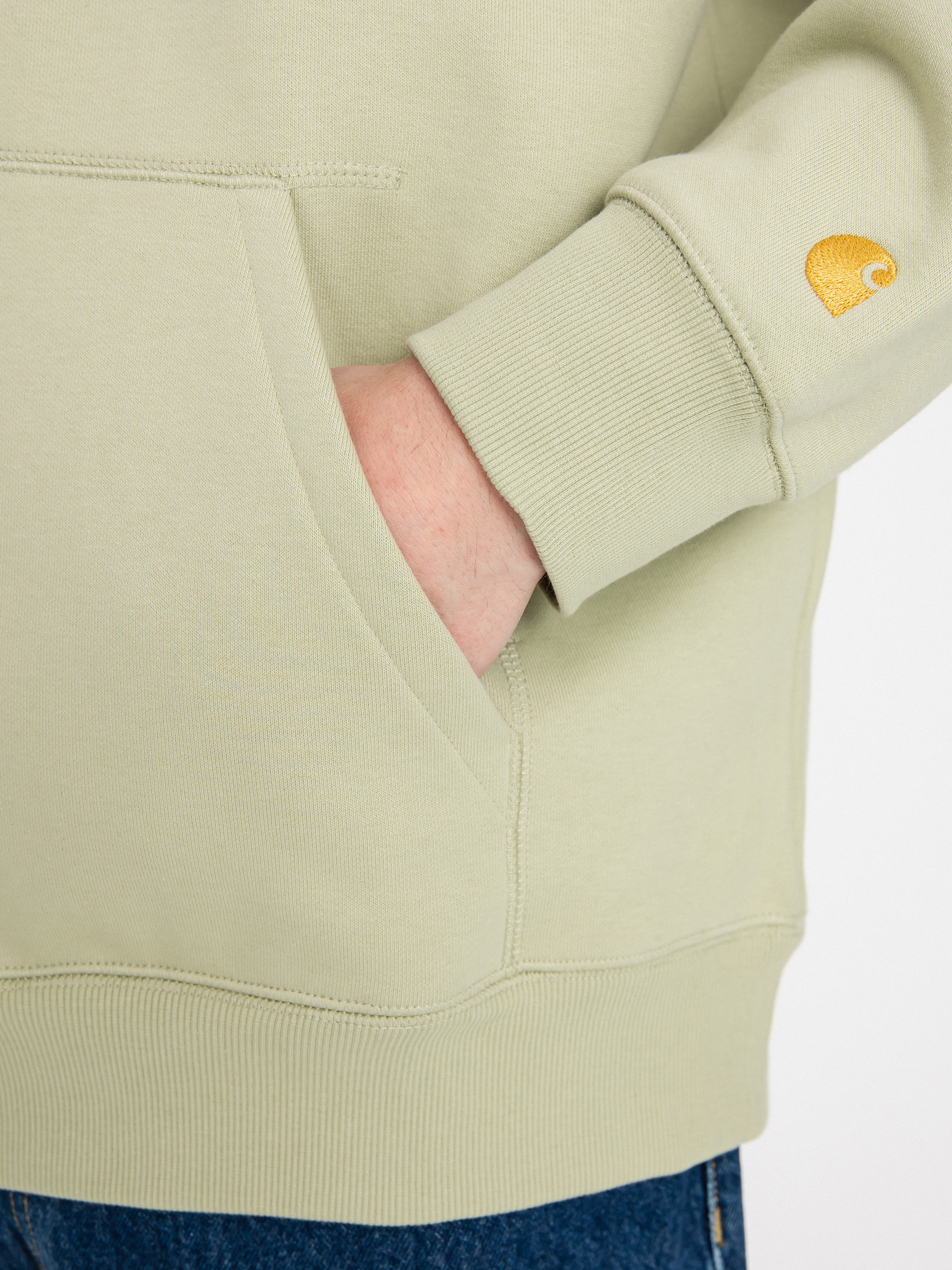 Bluza z kapturem Carhartt WIP Chase HD (agave/gold)