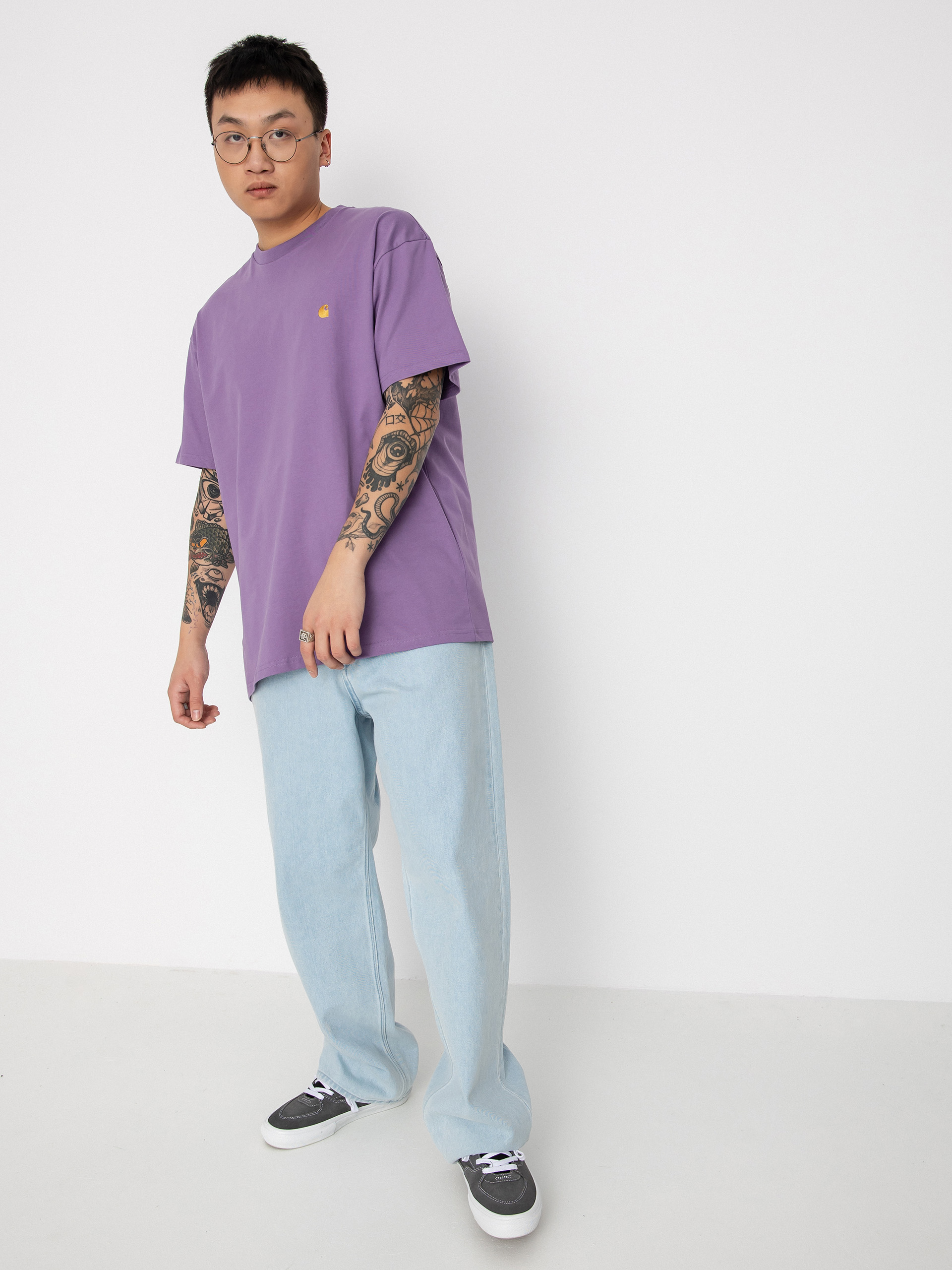 T-shirt Carhartt WIP Chase (violanda/gold)