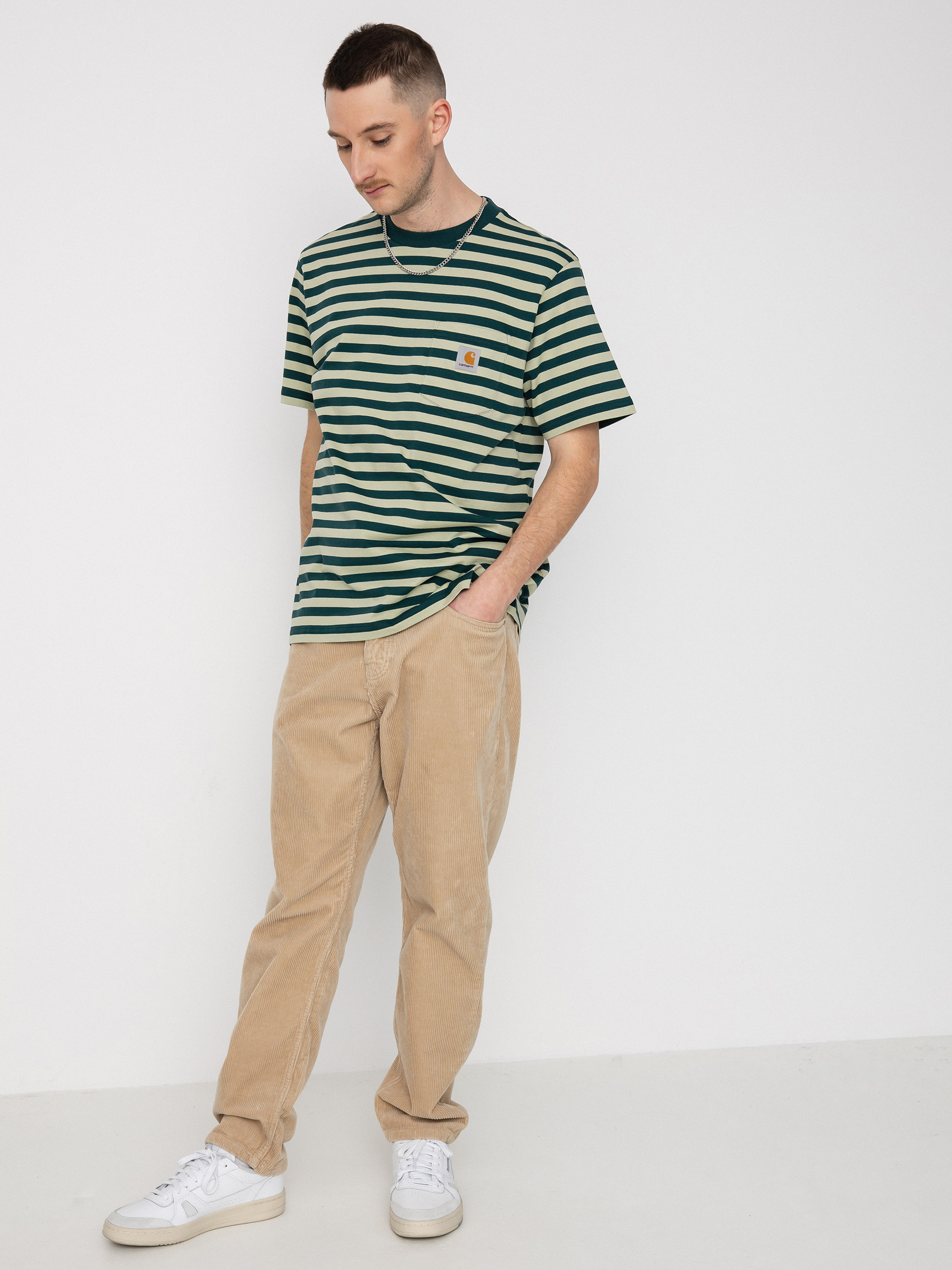 T-shirt Carhartt WIP Scotty Pocket (scotty stripe botanic/agave)