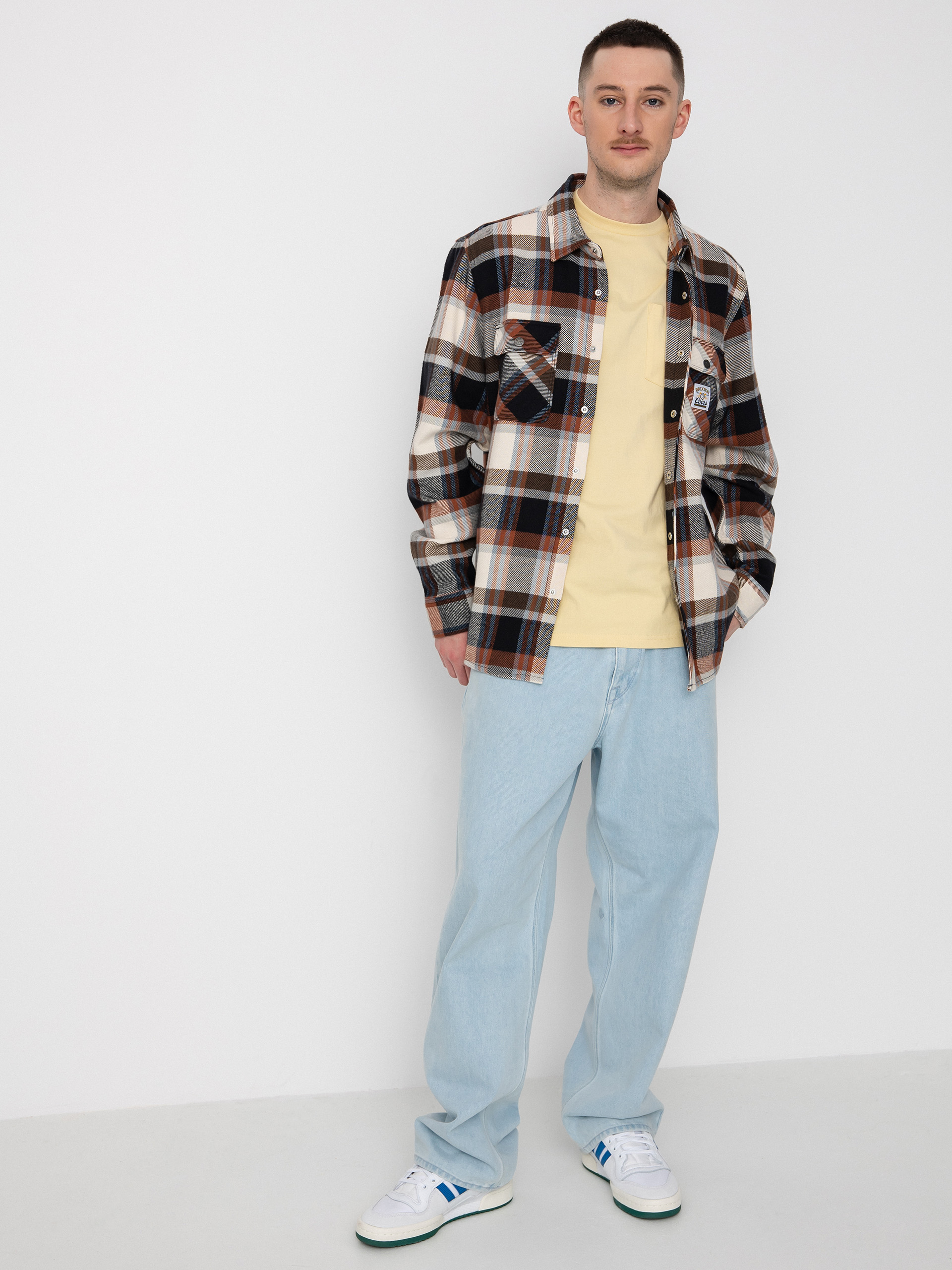 Koszula Brixton Coors Pow Bowery Flannel Ls (river blue/off white)