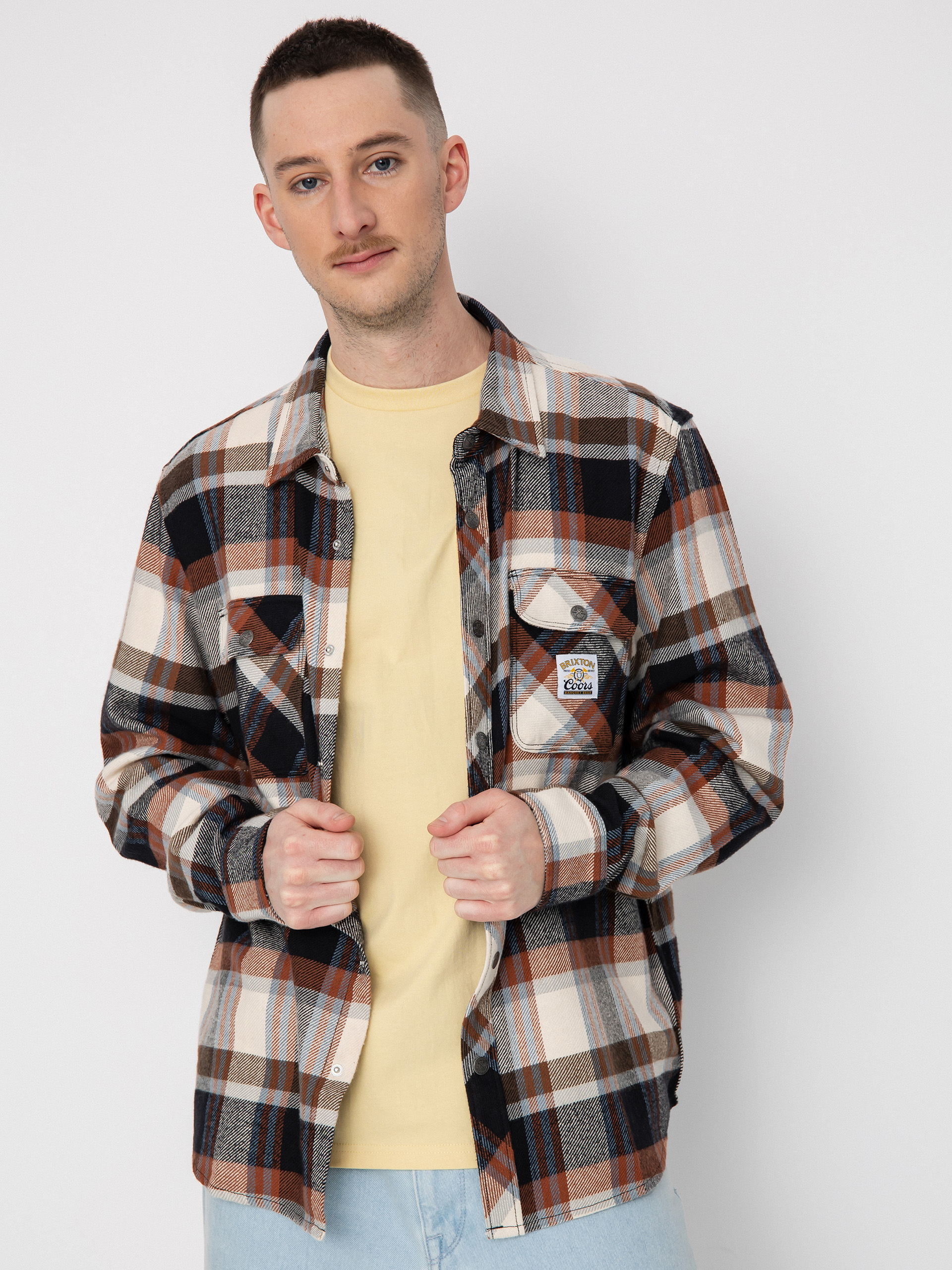 Koszula Brixton Coors Pow Bowery Flannel Ls (river blue/off white)