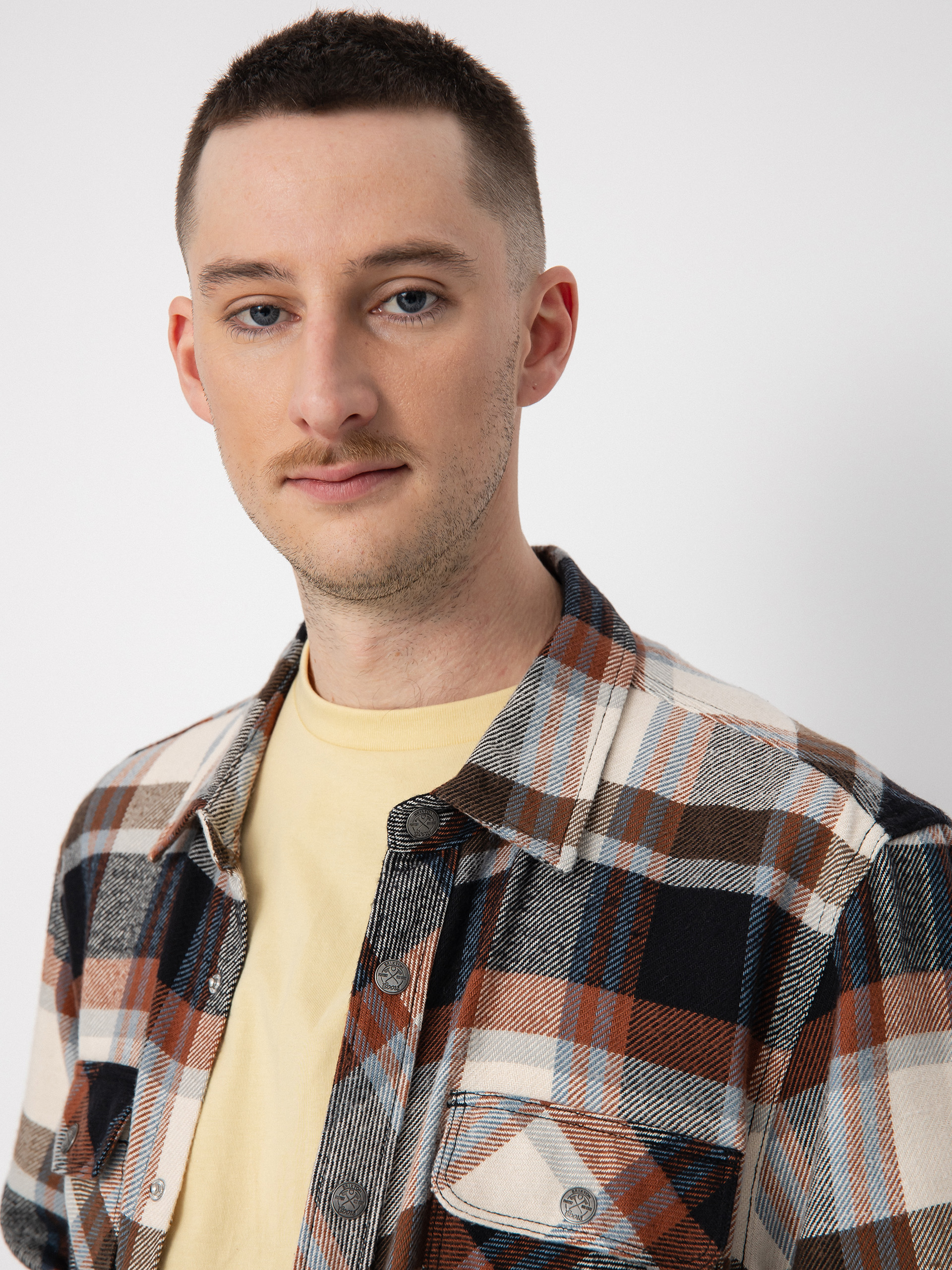 Koszula Brixton Coors Pow Bowery Flannel Ls (river blue/off white)