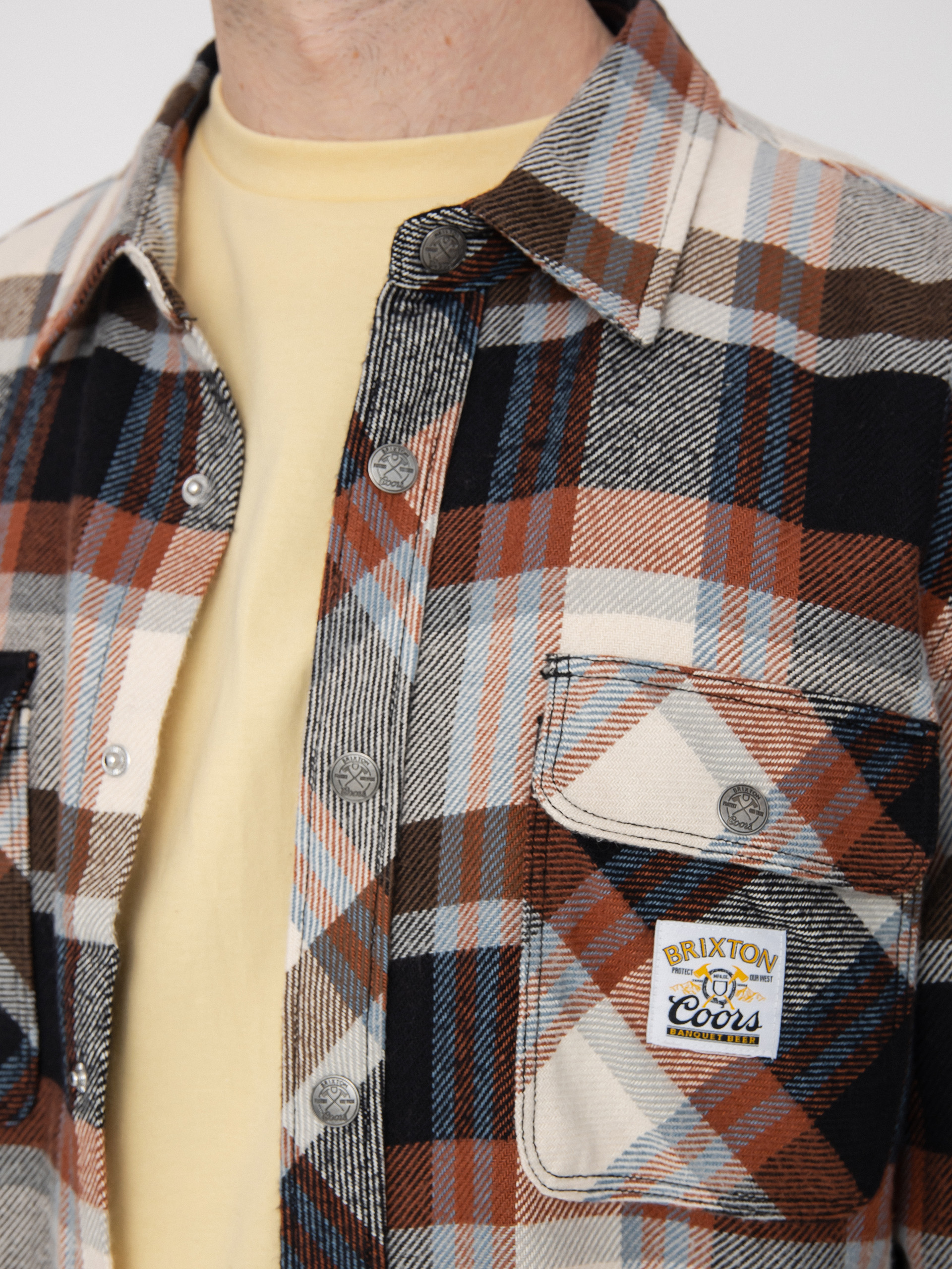 Koszula Brixton Coors Pow Bowery Flannel Ls (river blue/off white)