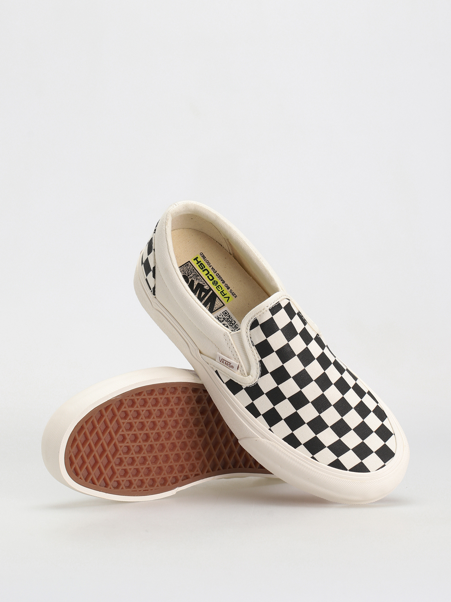 Buty Vans Slip On VR3 biały (checkerboard black/marshmallow)