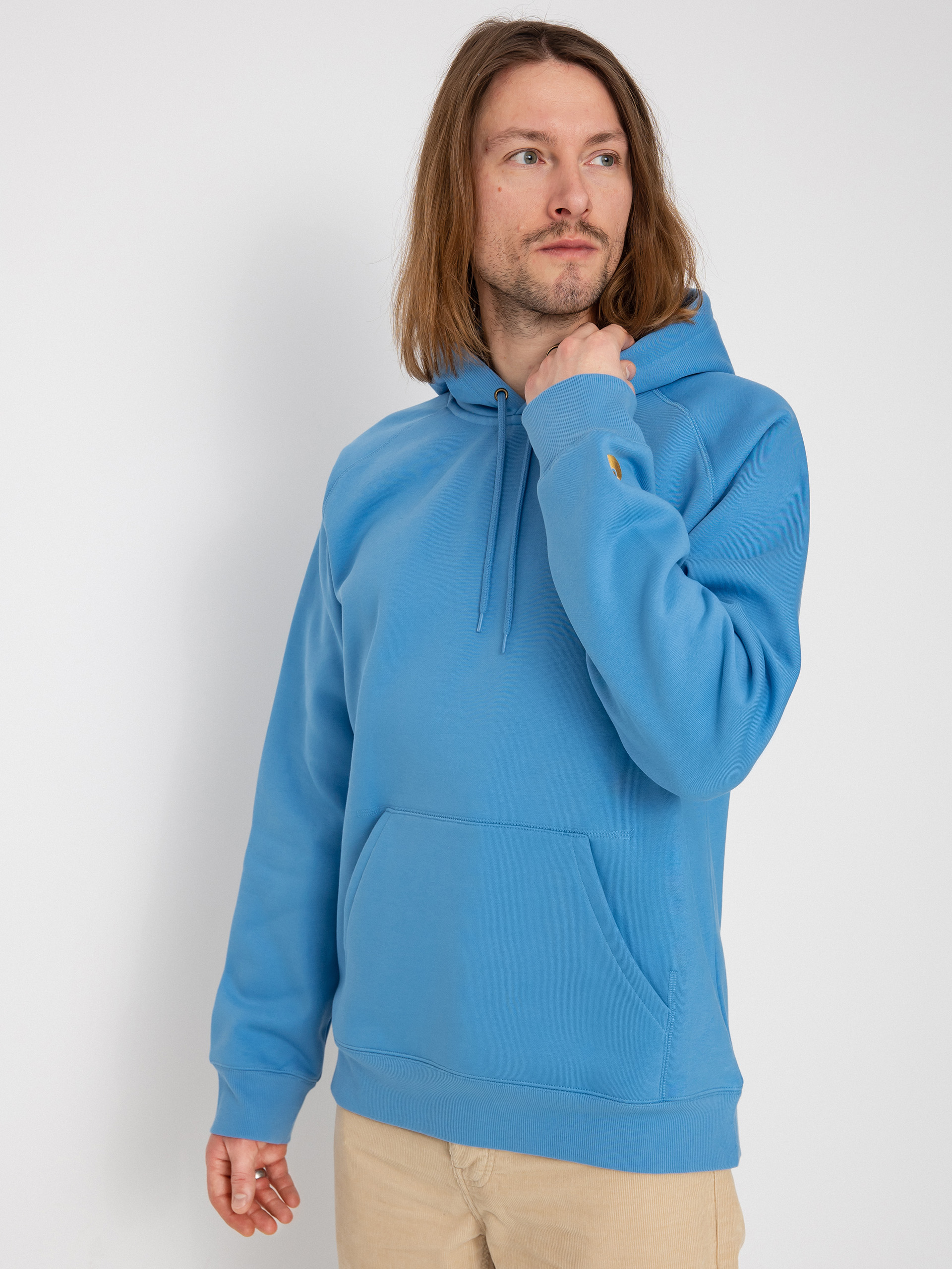 Bluza z kapturem Carhartt WIP Chase HD (piscine/gold)