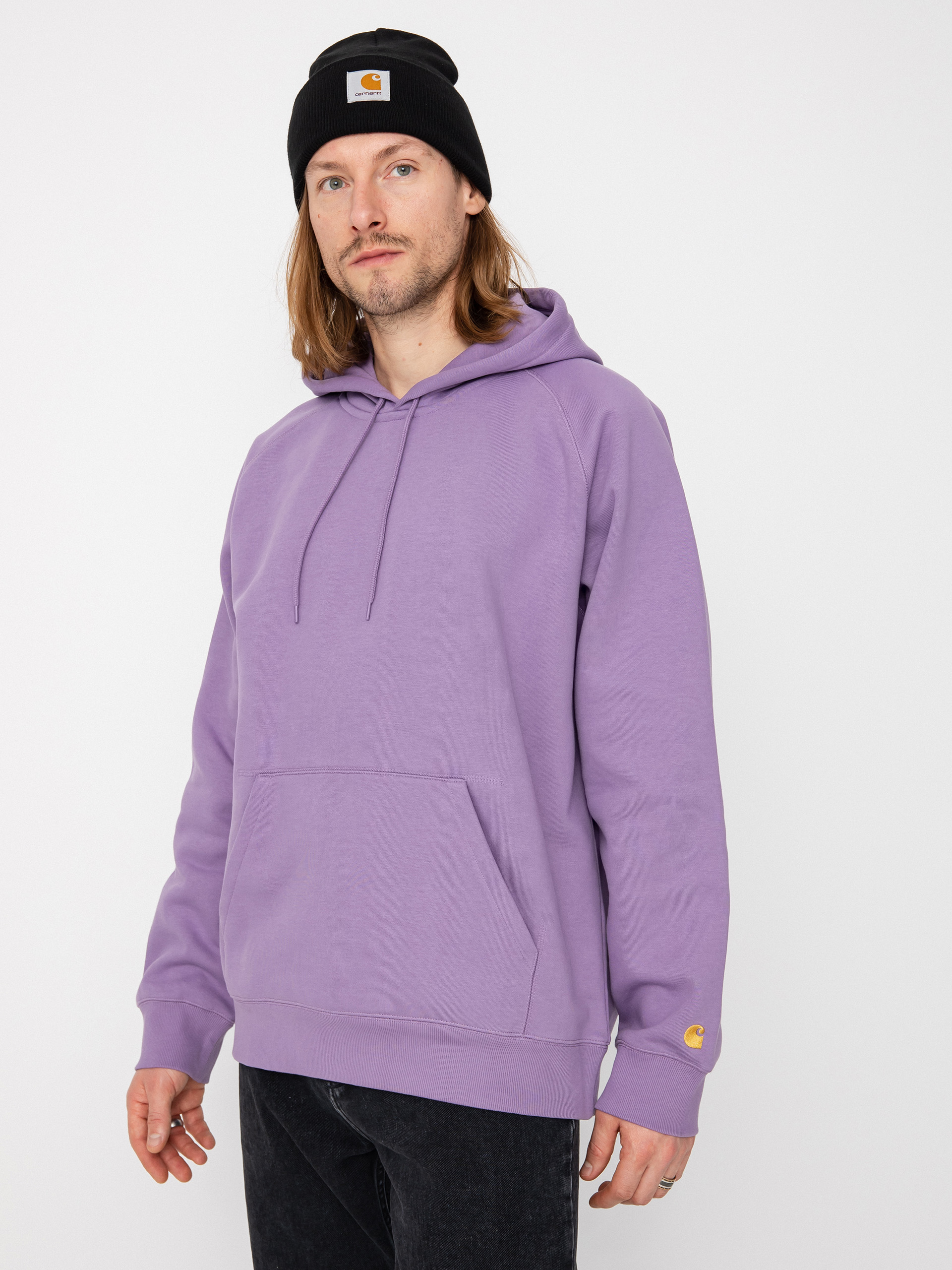 Bluza z kapturem Carhartt WIP Chase HD (violanda/gold)