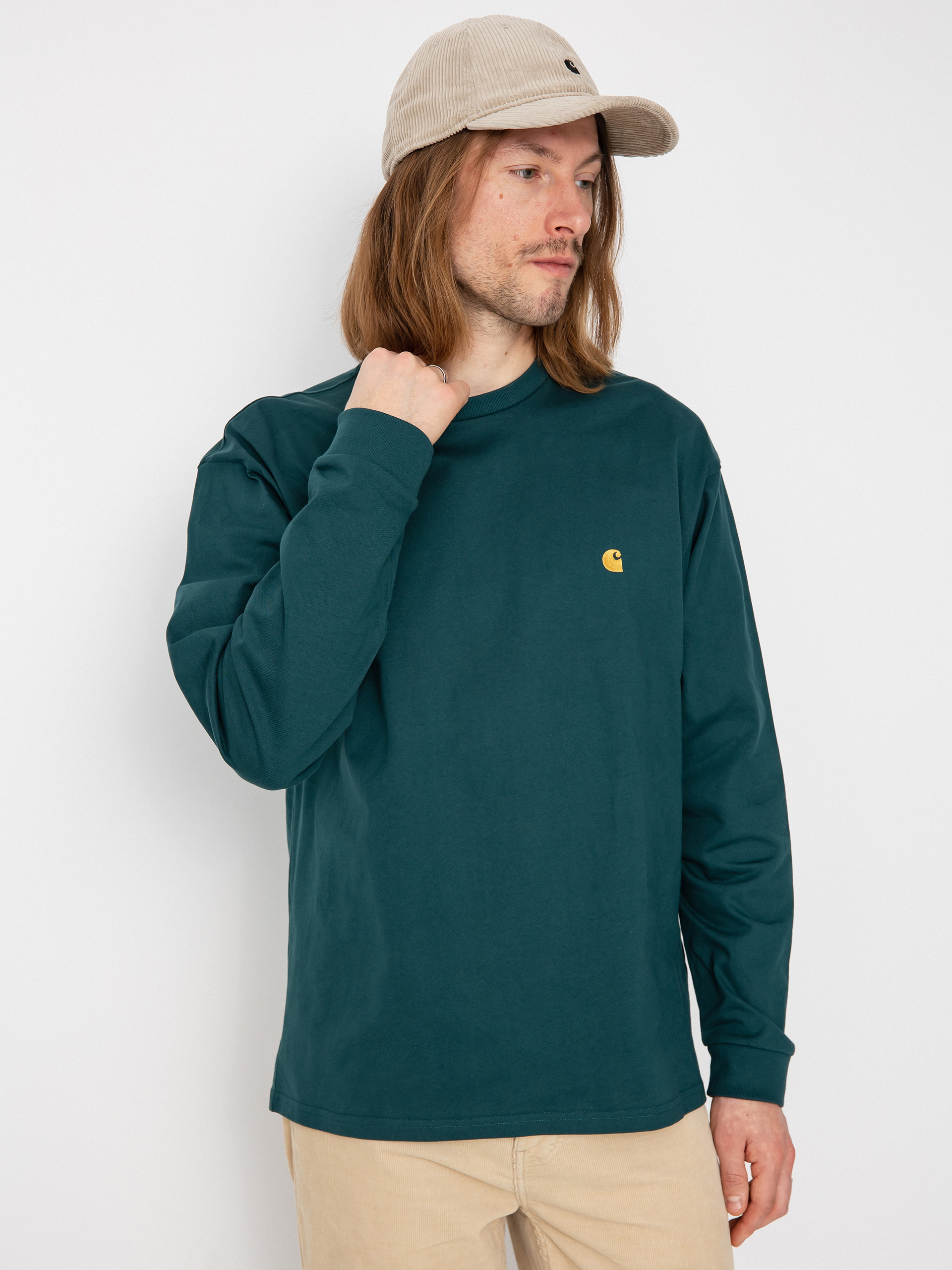 Longsleeve Carhartt WIP Chase (botanic/gold)