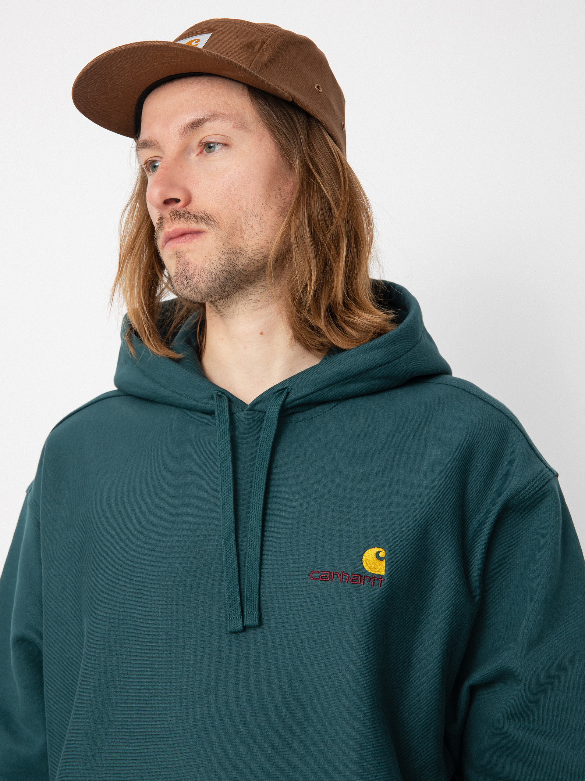 Bluza z kapturem Carhartt WIP American Script HD (botanic)