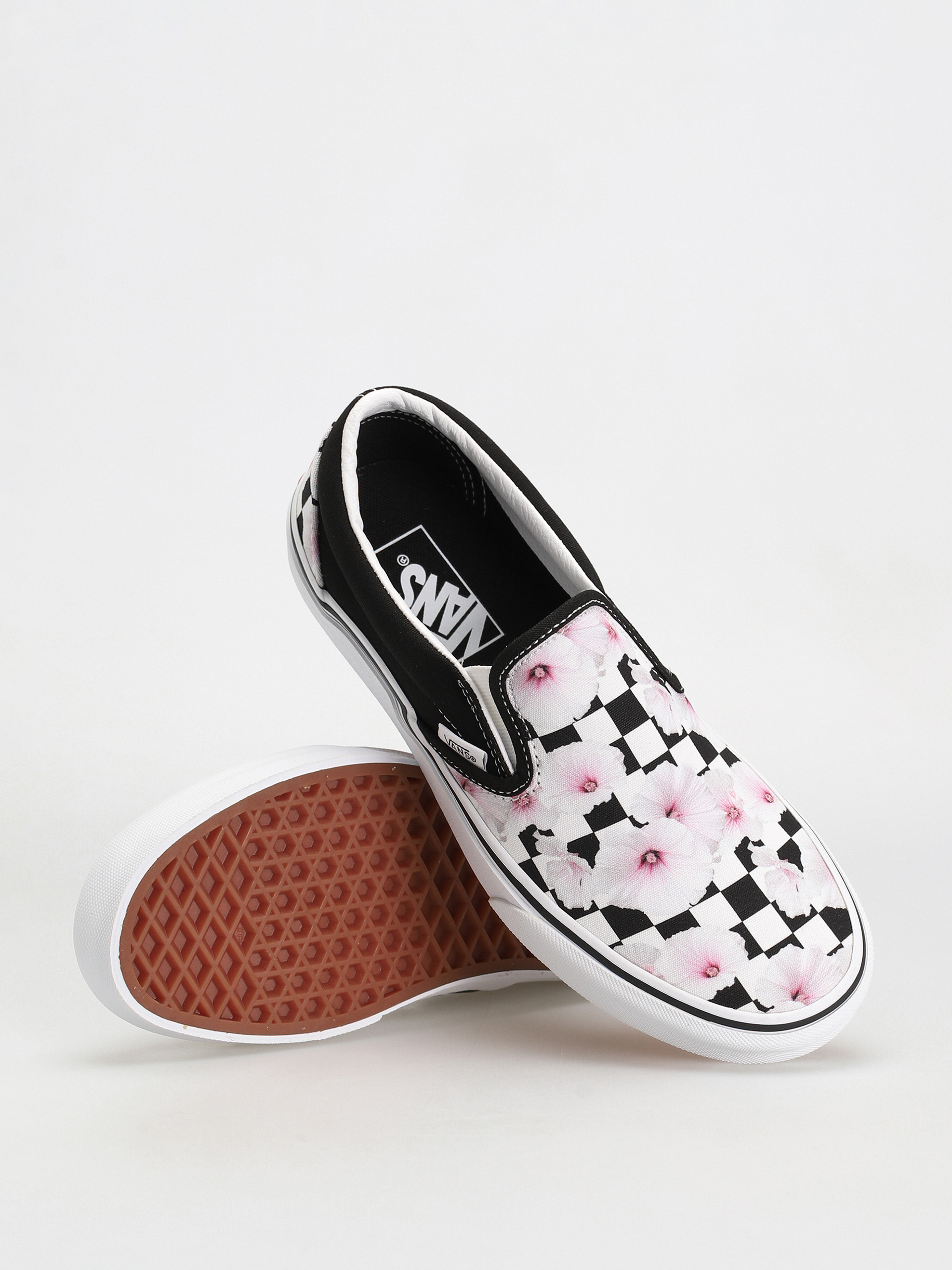 Buty Vans Classic Slip On Wmn (hibiscus checkerboard black)