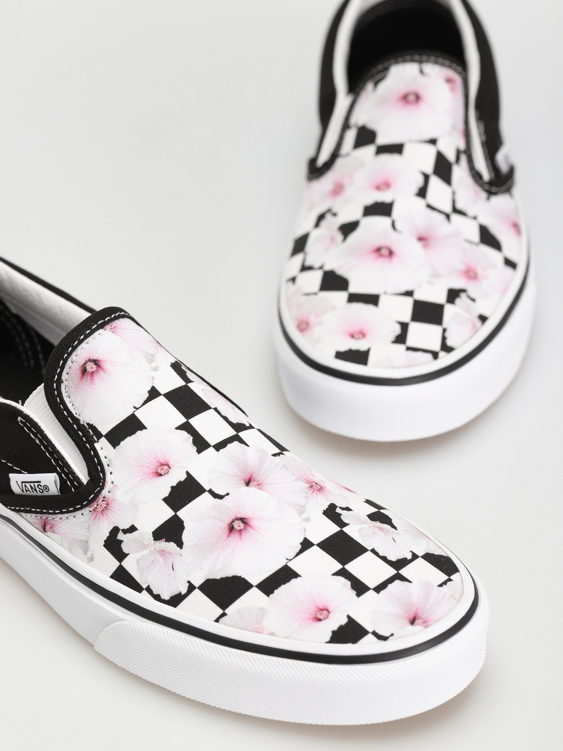 Buty Vans Classic Slip On Wmn (hibiscus checkerboard black)