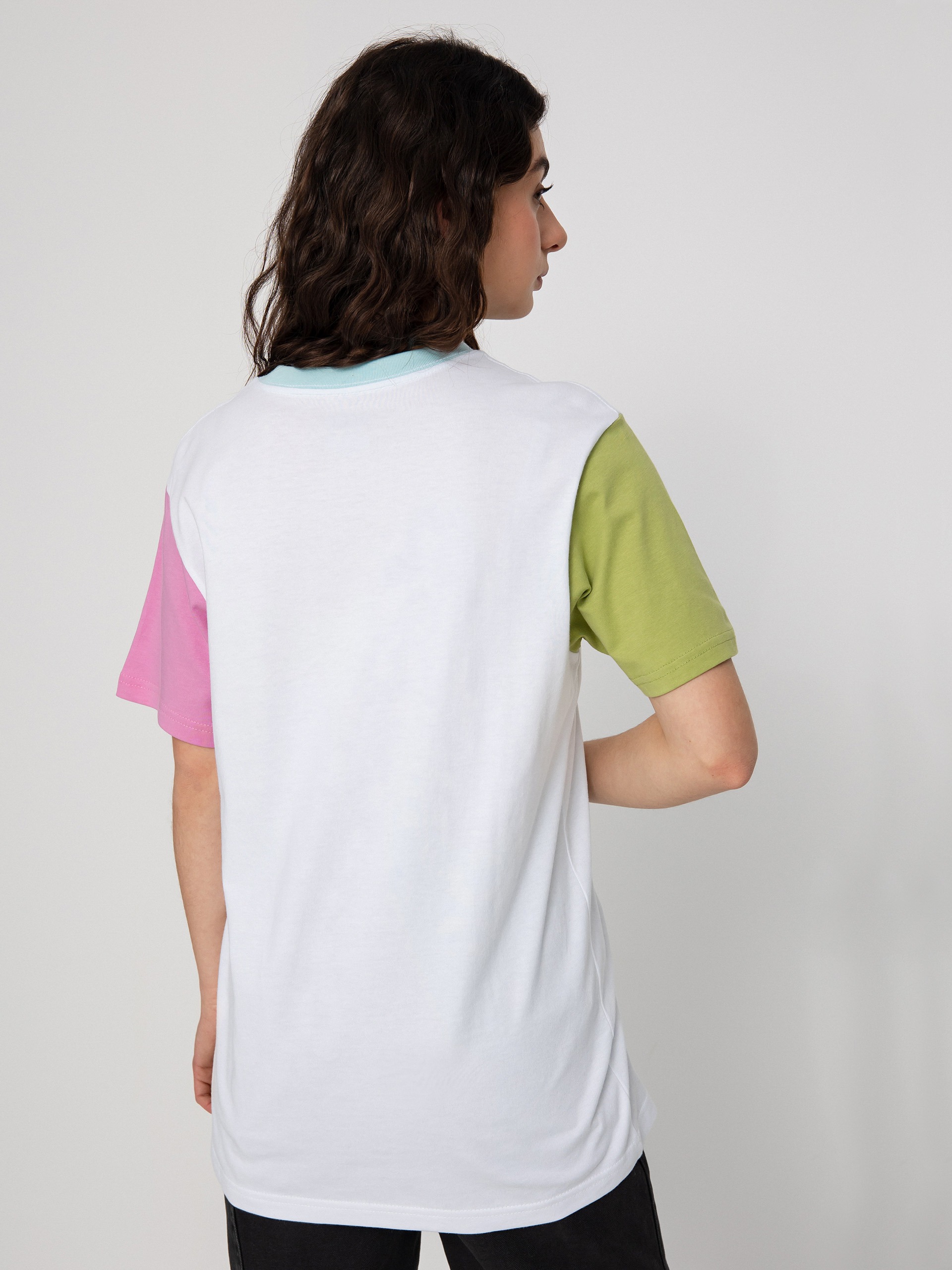 T-shirt Vans Left Chest Colorblock Wmn (white/cyclamen)