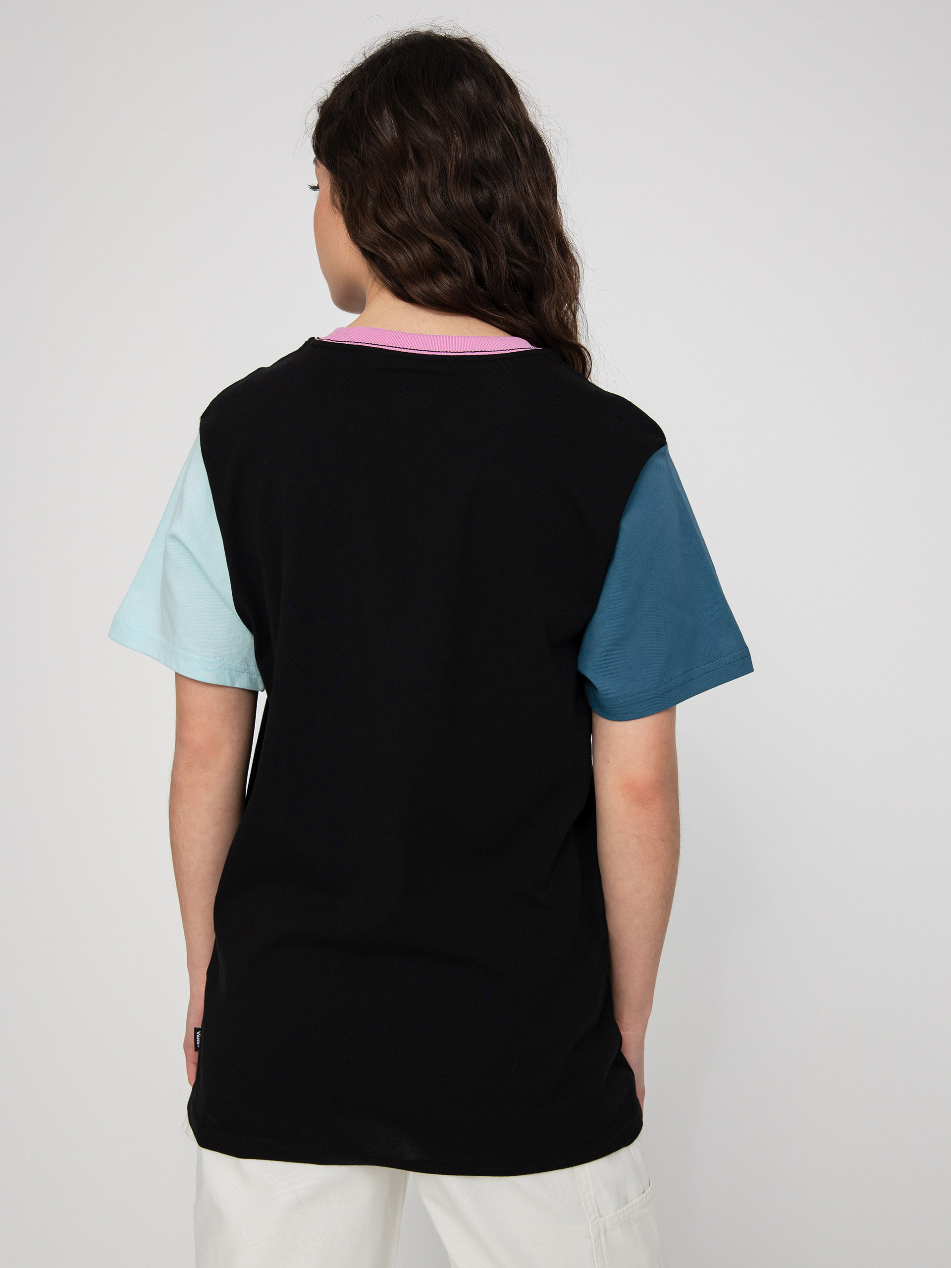 T-shirt Vans Left Chest Colorblock Wmn (black/blue glow)