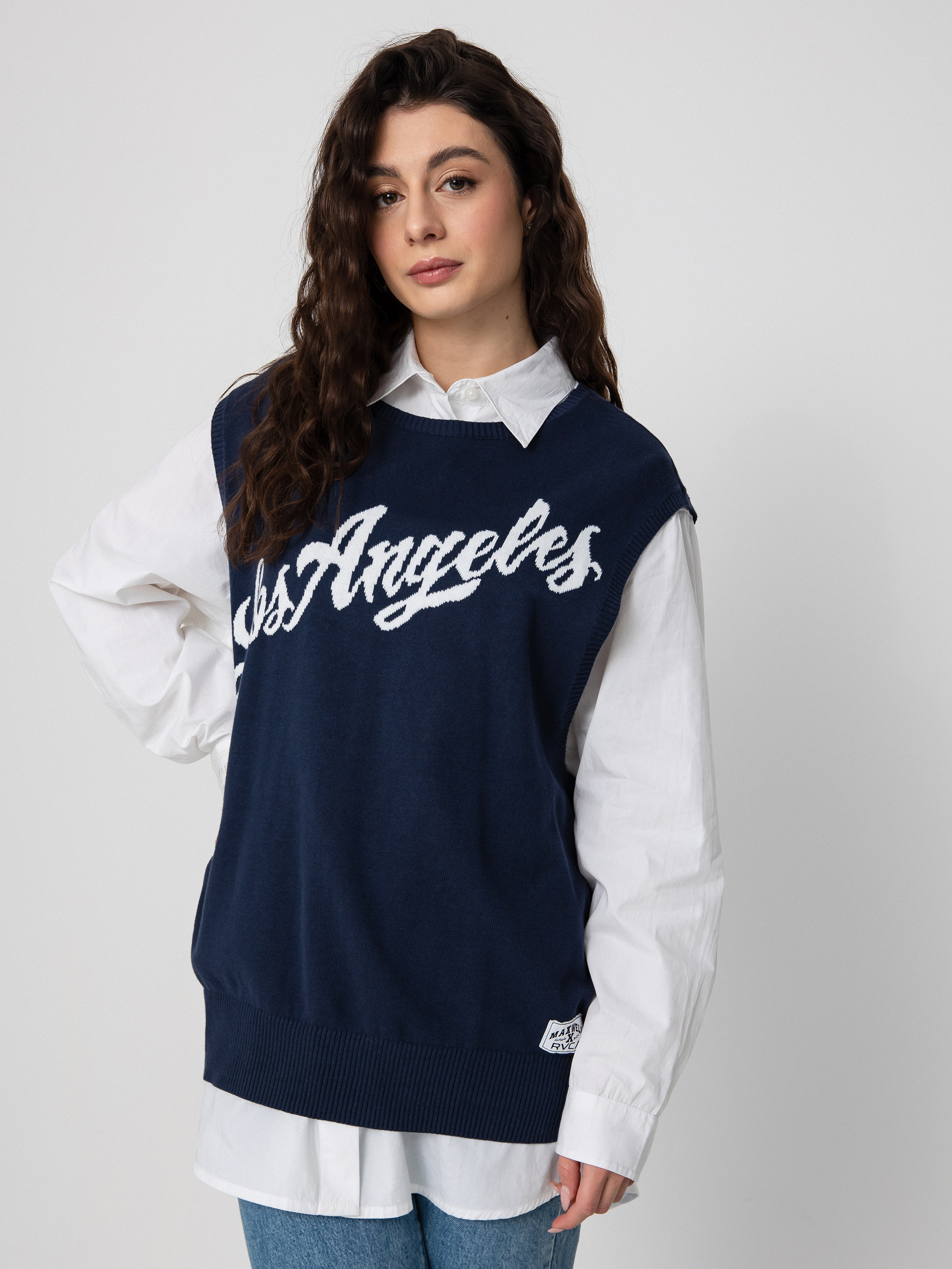 Bezrękawnik RVCA Hometown Sweater Ves Wmn (moody blue)