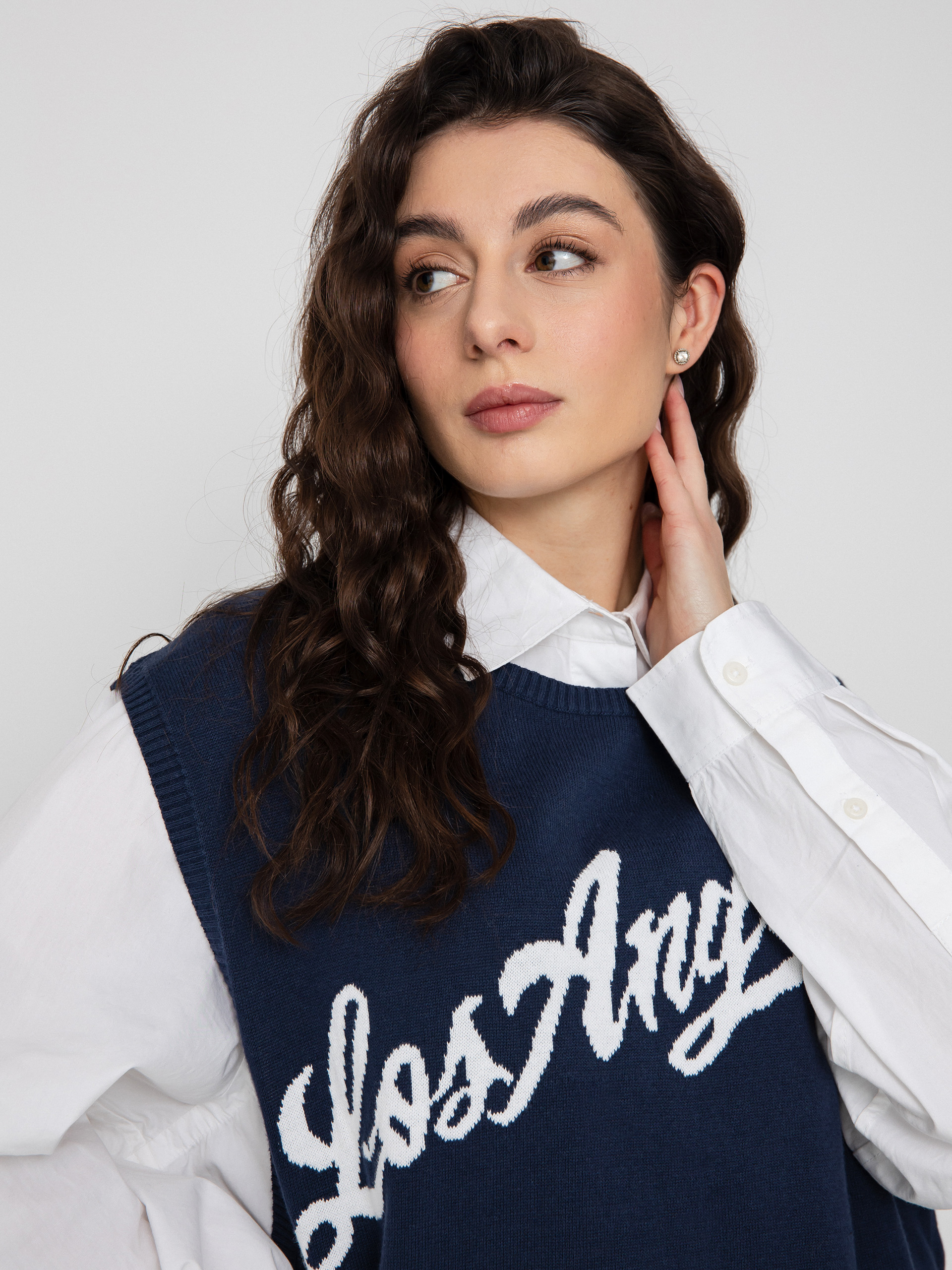 Bezrękawnik RVCA Hometown Sweater Ves Wmn (moody blue)