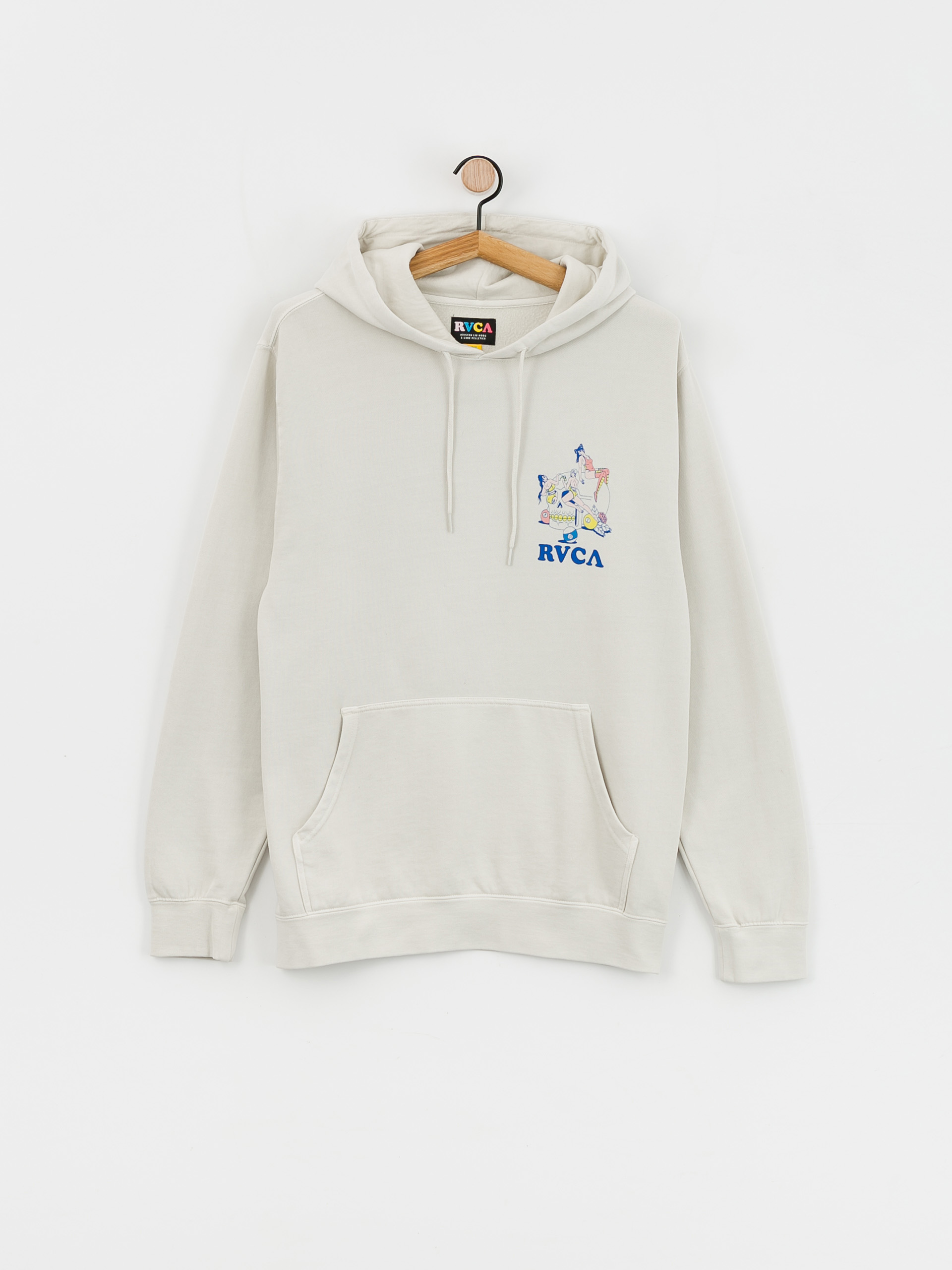 Bluza z kapturem RVCA Skull Club HD (silver bleach)