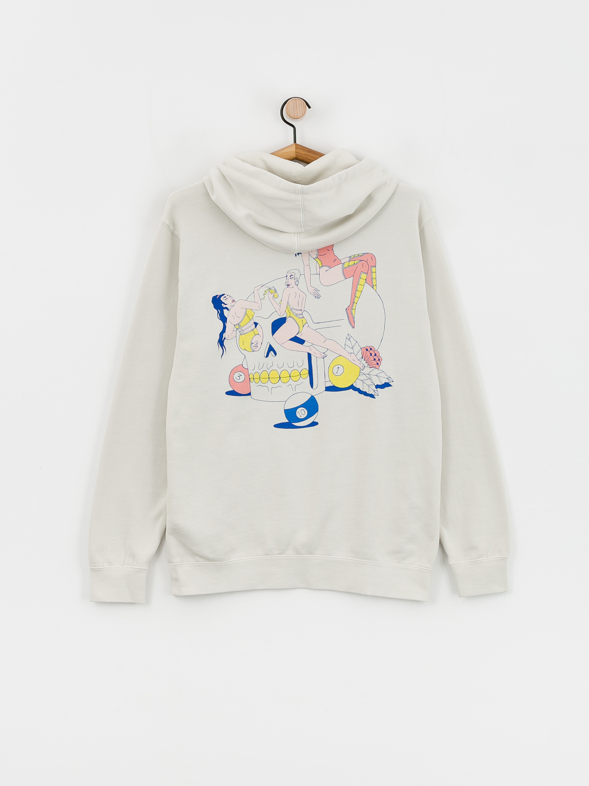 Bluza z kapturem RVCA Skull Club HD (silver bleach)