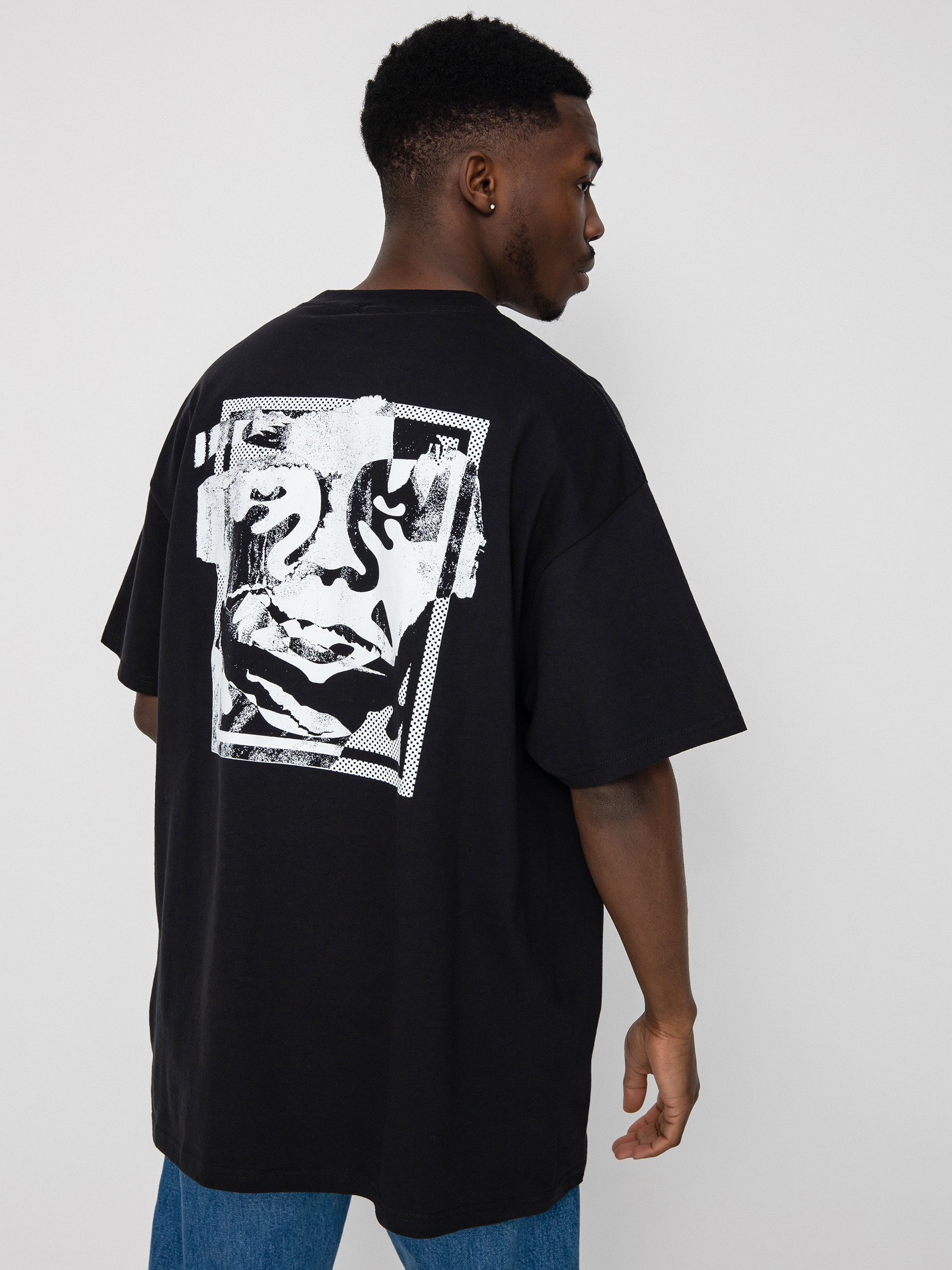 T-shirt OBEY Torn Icon Face (black)