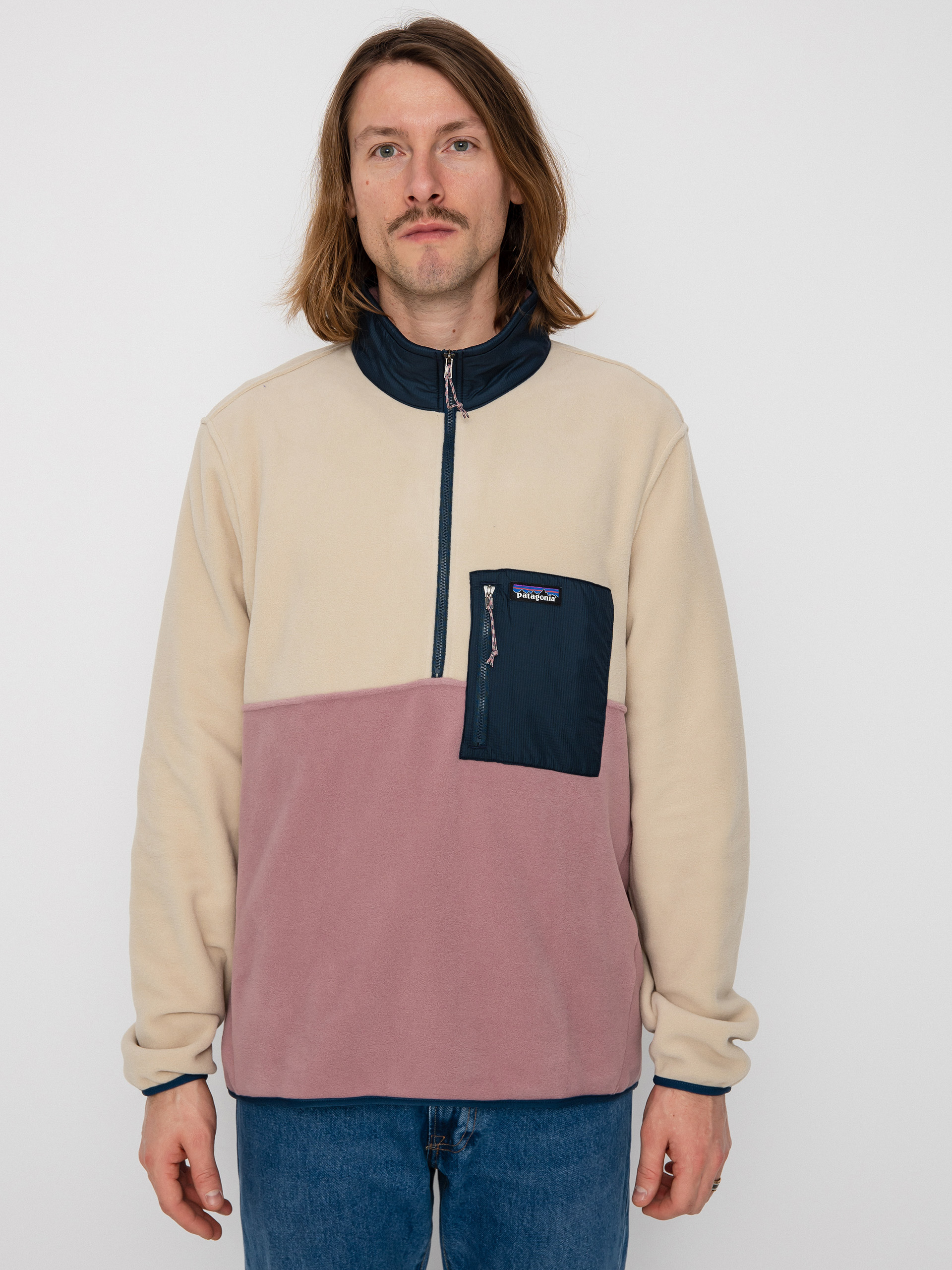 Męski Polar Patagonia Microdini 1/2 Zip (evening mauve)