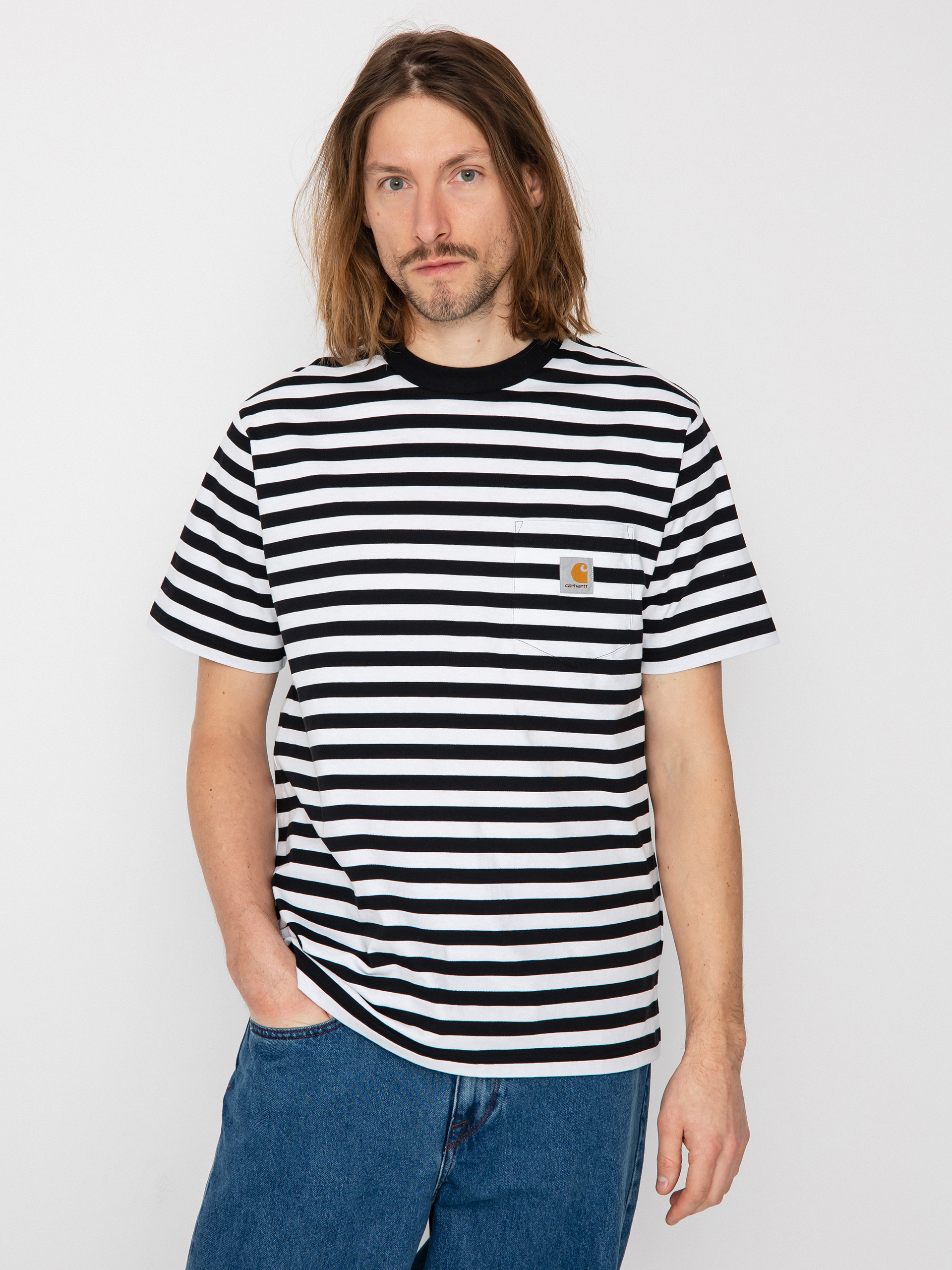 T-shirt Carhartt WIP Scotty Pocket (scotty stripe black/white)
