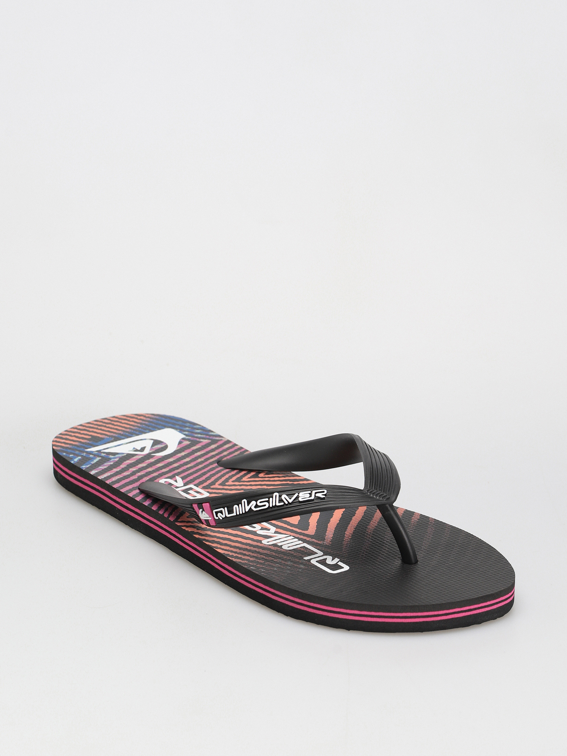 Japonki Quiksilver Molokai Wordblock (black/black/pink)