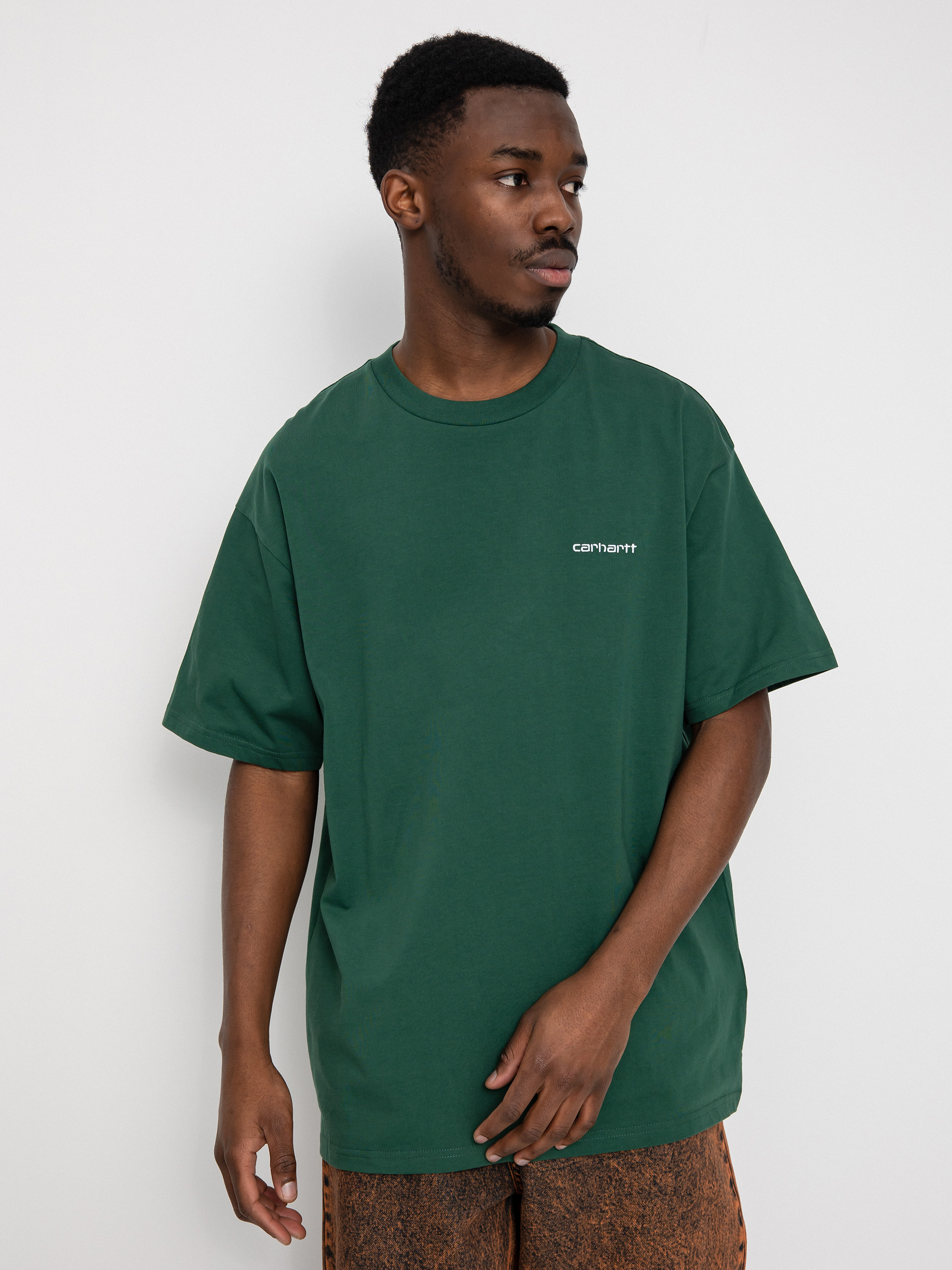 T-shirt Carhartt WIP Script Embroidery (treehouse/white)